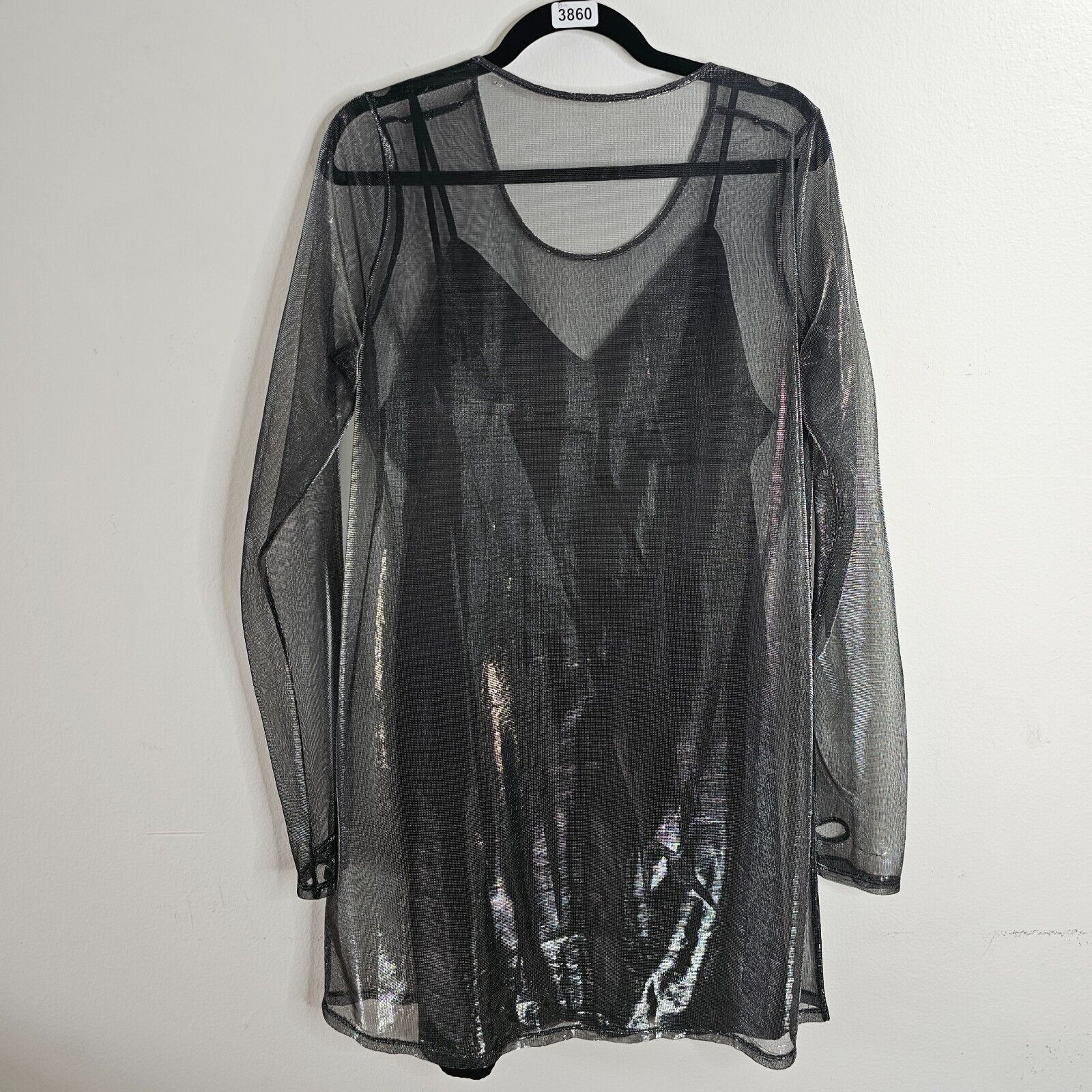 The Kooples The Kooples Smokey Silver Metallic Sheer Over Black Slip L Size L / US 10 / IT 46 - 2 Thumbnail