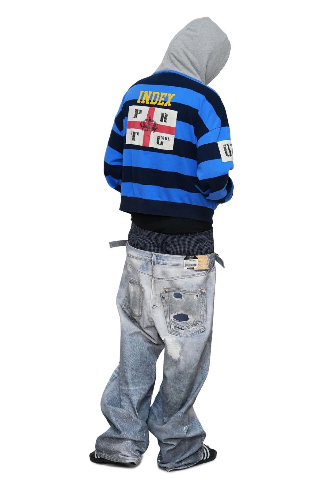 PROJECT G/R Protocol Index STRIPE POLO HOODIE PROJECT GR stk size