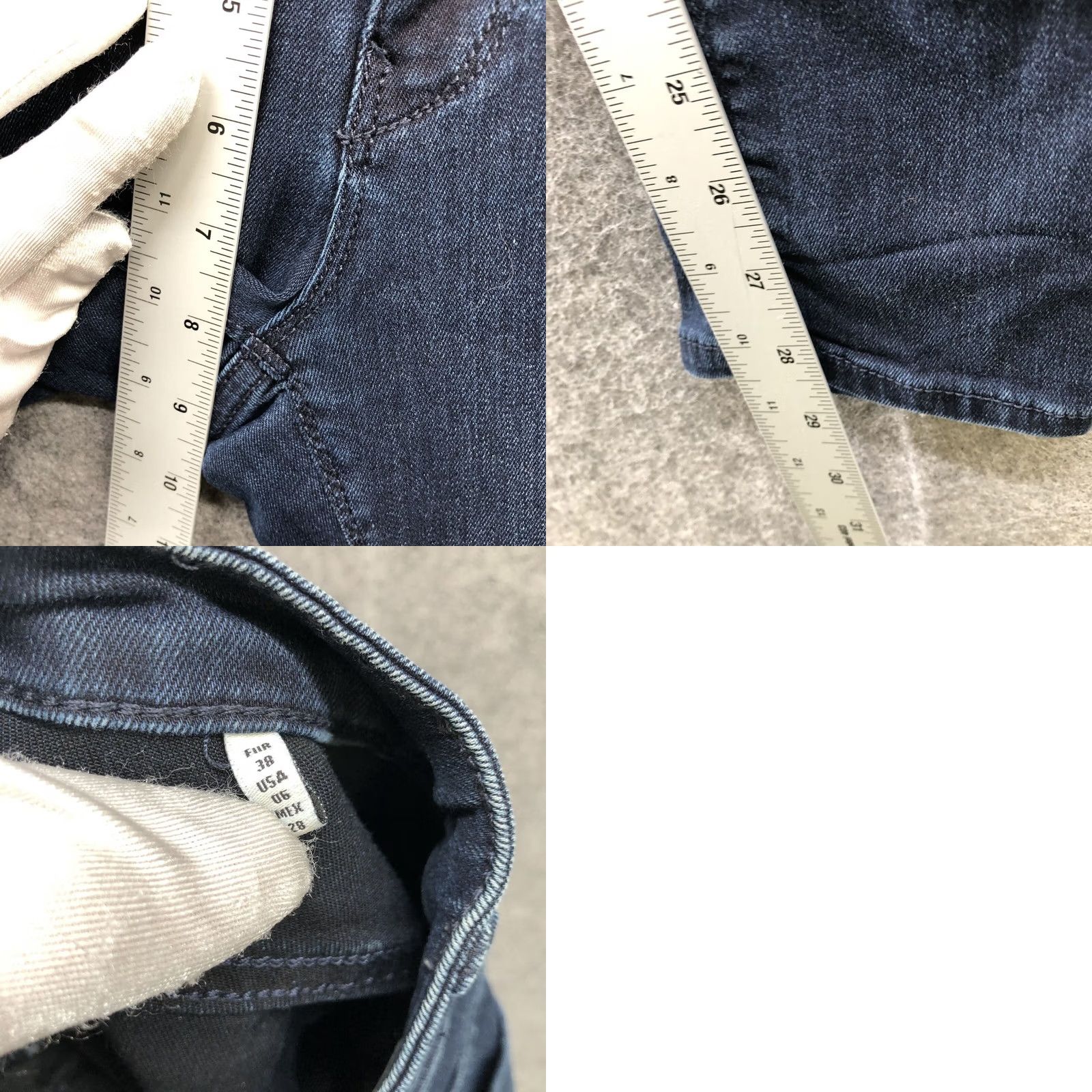 Zara Zara Sim Fit Jeans Womens 6 Medium Rise Blue Dark Wash Stretch Skinny Denim Cotton Blend Size 28" / US 6 / IT 42 - 8 Thumbnail