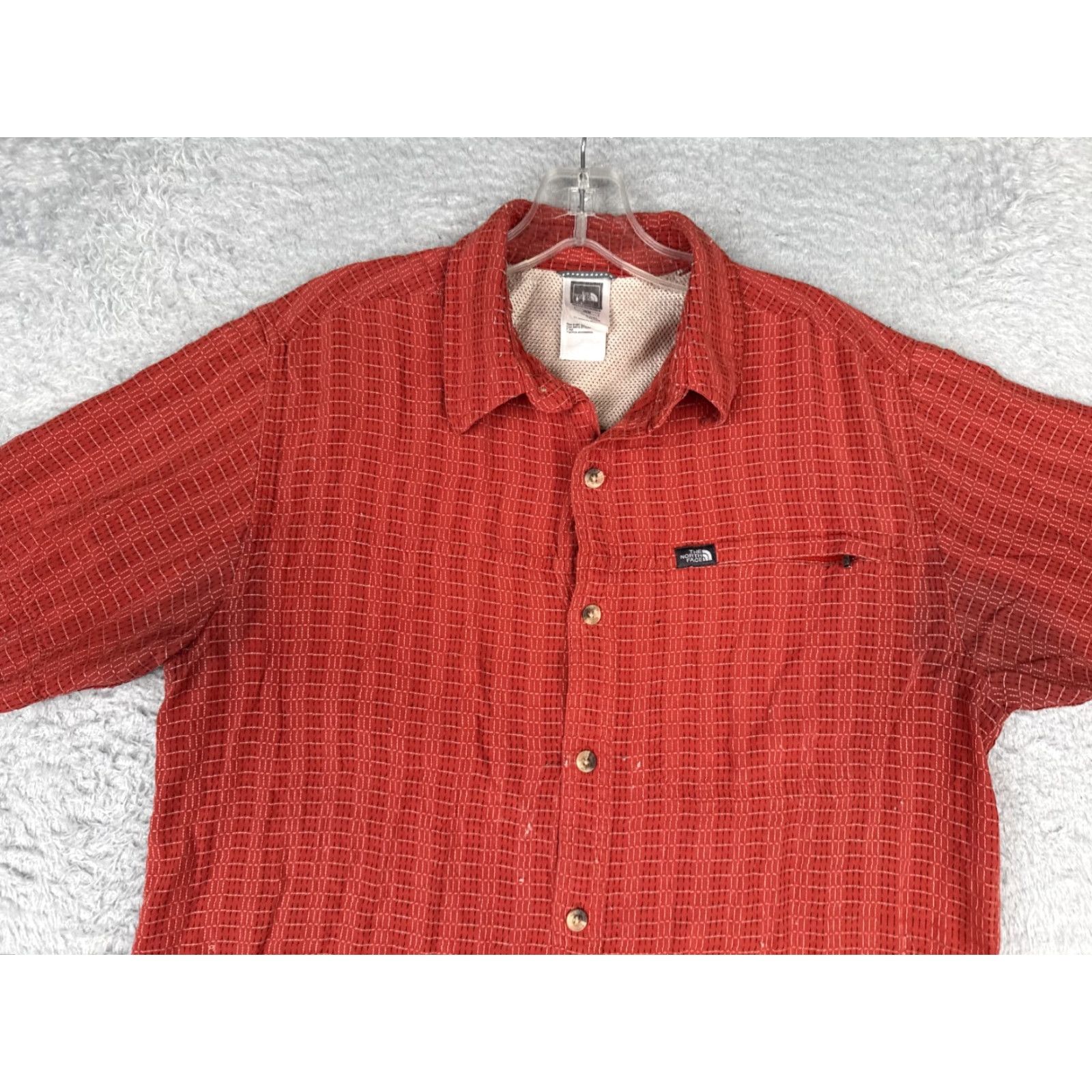 The North Face The North Face Shirt Men Medium Red Geometric Angler Vented Modal Blend Button-Up Pocketed Casual Wear Mens Regular Red Geometric Pattern 90s? Size US M / EU 48-50 / 2 - 4 Thumbnail