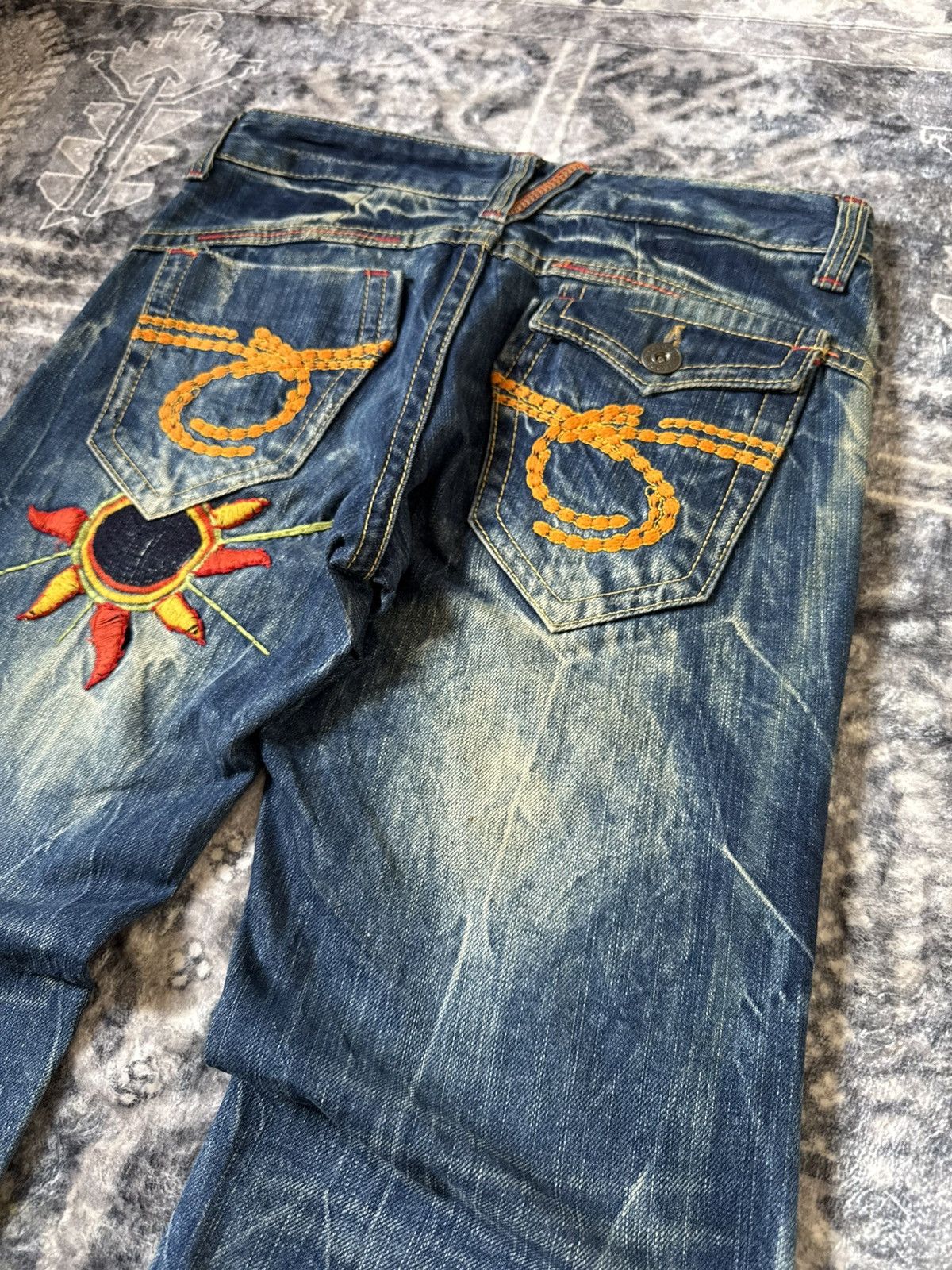 Hysteric Glamour Studio R.P Embroidered Bold Stitched Wide Flared Jeans Size US 28 / EU 44 - 5 Thumbnail