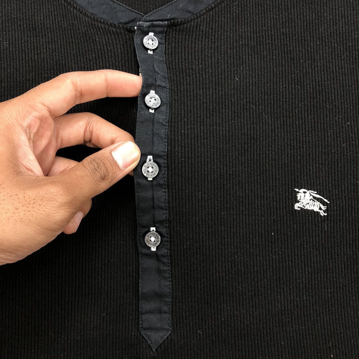 Burberry Burberry London Black Label Long Sleeve Half Button Tee Size US M / EU 48-50 / 2 - 8 Thumbnail