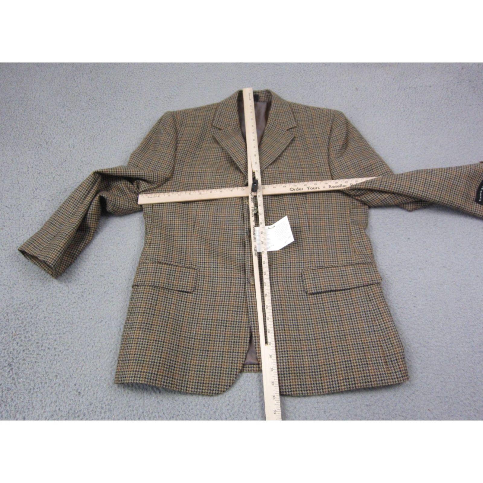 Vintage VINTAGE Claudio Morelli Blazer Jacket Mens 42S Brown Wool Tweed Notch Lapel Single-Breasted 80s 90s NWT Size 42R - 7 Thumbnail