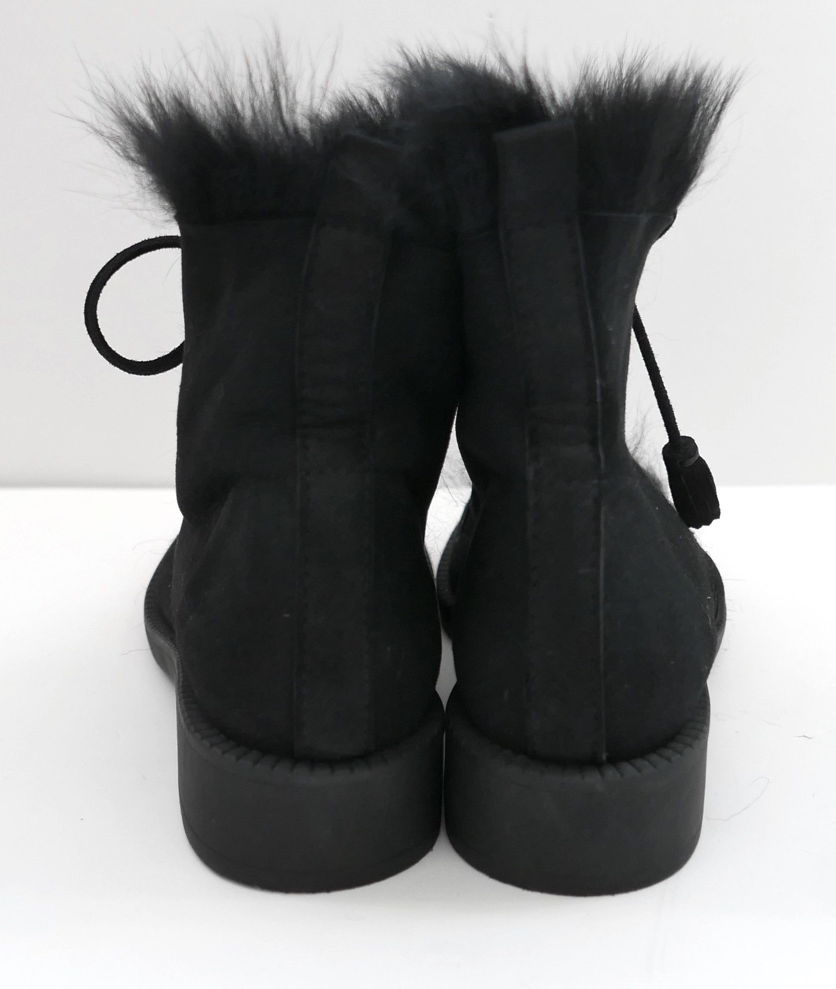 Pedro Garcia Pedro Garcia Black Shearling Lined Flat Ankle Boots Size US 8 / IT 38 - 5 Thumbnail