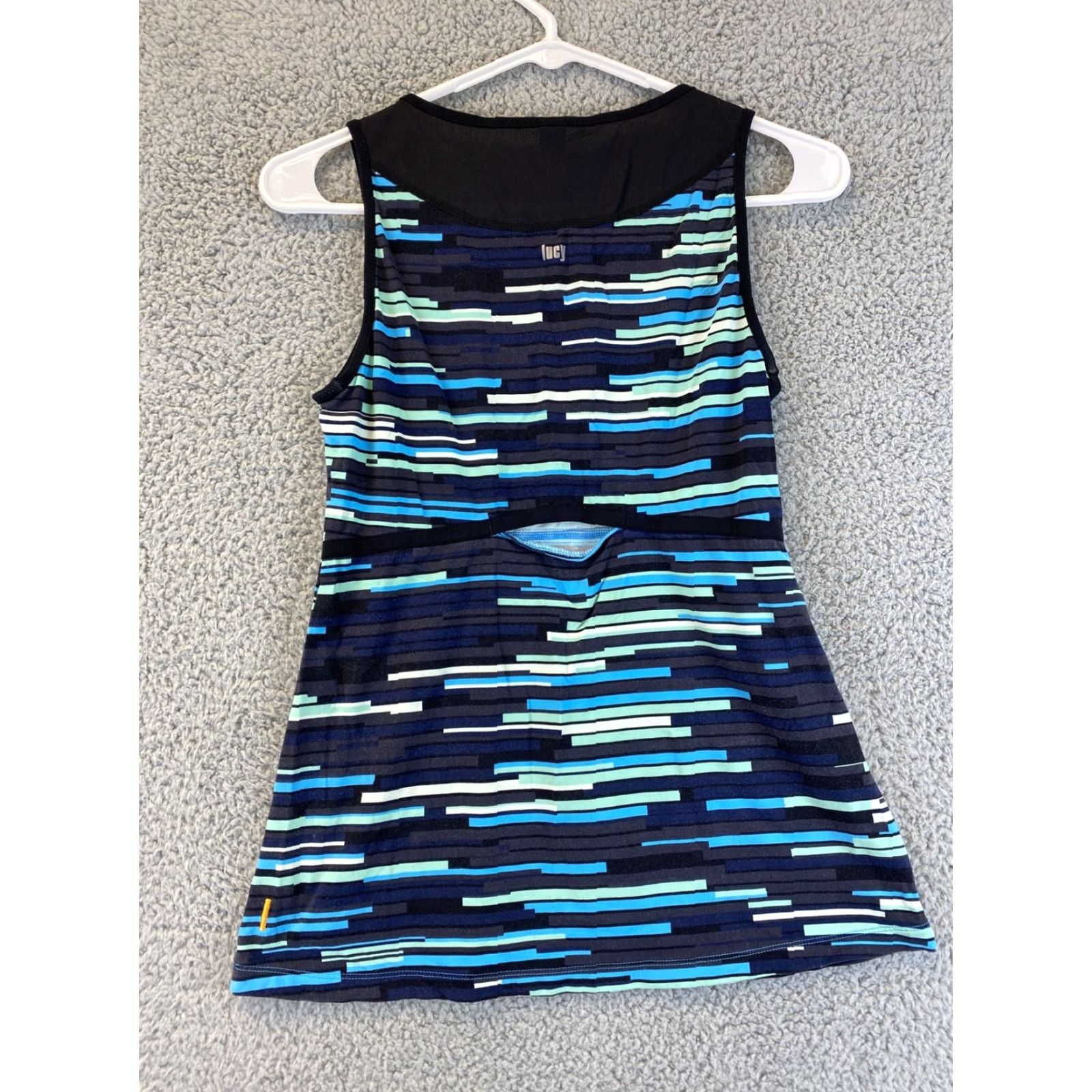 Vintage Lucy Women's Activewear Tank Top S Sleeveless Yoga Fitness Green Blue Nylon Spandex Size S / US 4 / IT 40 - 6 Thumbnail