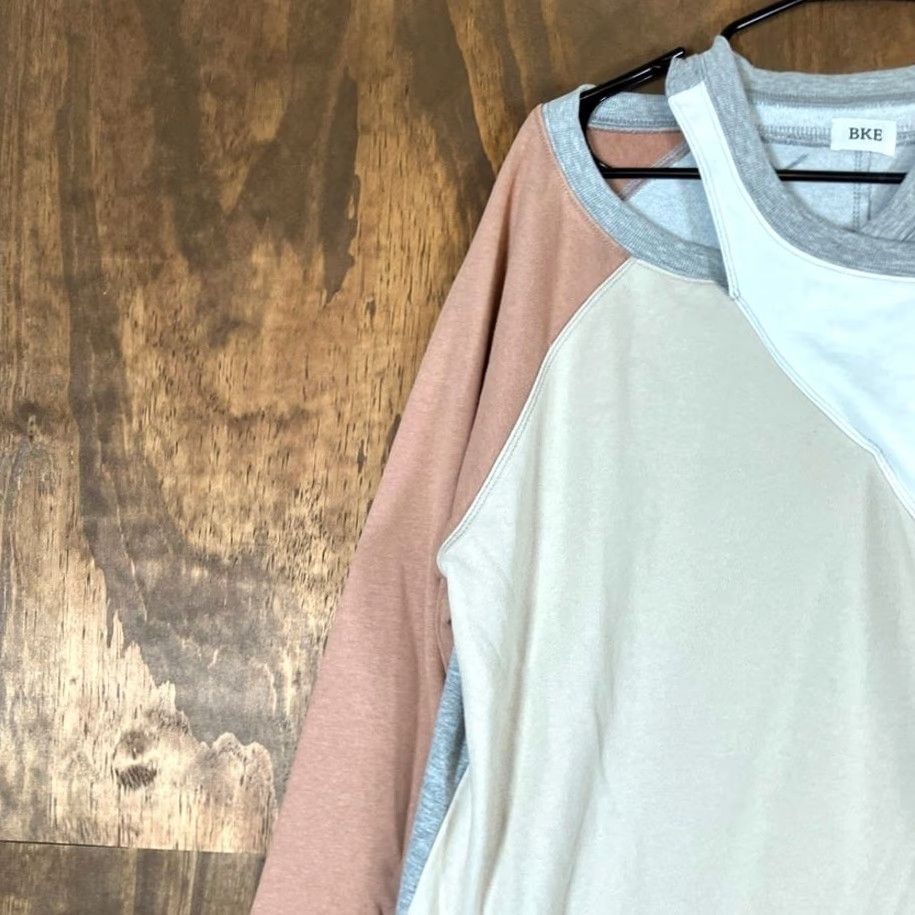 BKE BKE Womens Sweater Gray MultiColor Block Side Slits M/L Pullover Knit Slit Sleeve Womens Size L / US 10 / IT 46 - 4 Thumbnail