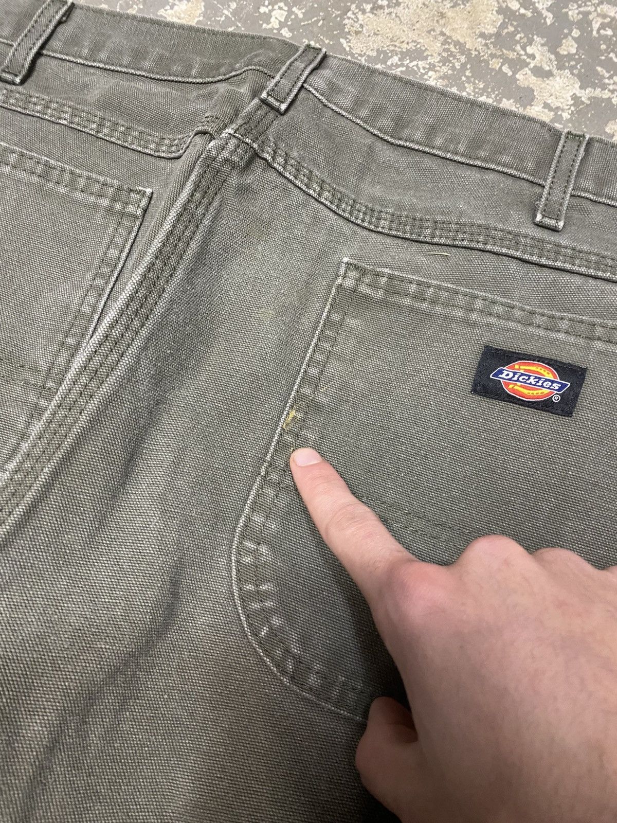 Carhartt × Dickies × Vintage Vintage Dickies Green Faded Carpenter Baggy Fit Pants Size US 36 / EU 52 - 4 Thumbnail