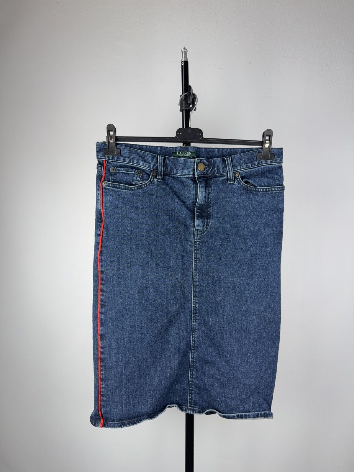 Polo Ralph Lauren Vintage 00s Luxury Polo Ralph Lauren Midi Skirt Retro Y2K Size 31" - 1 Thumbnail