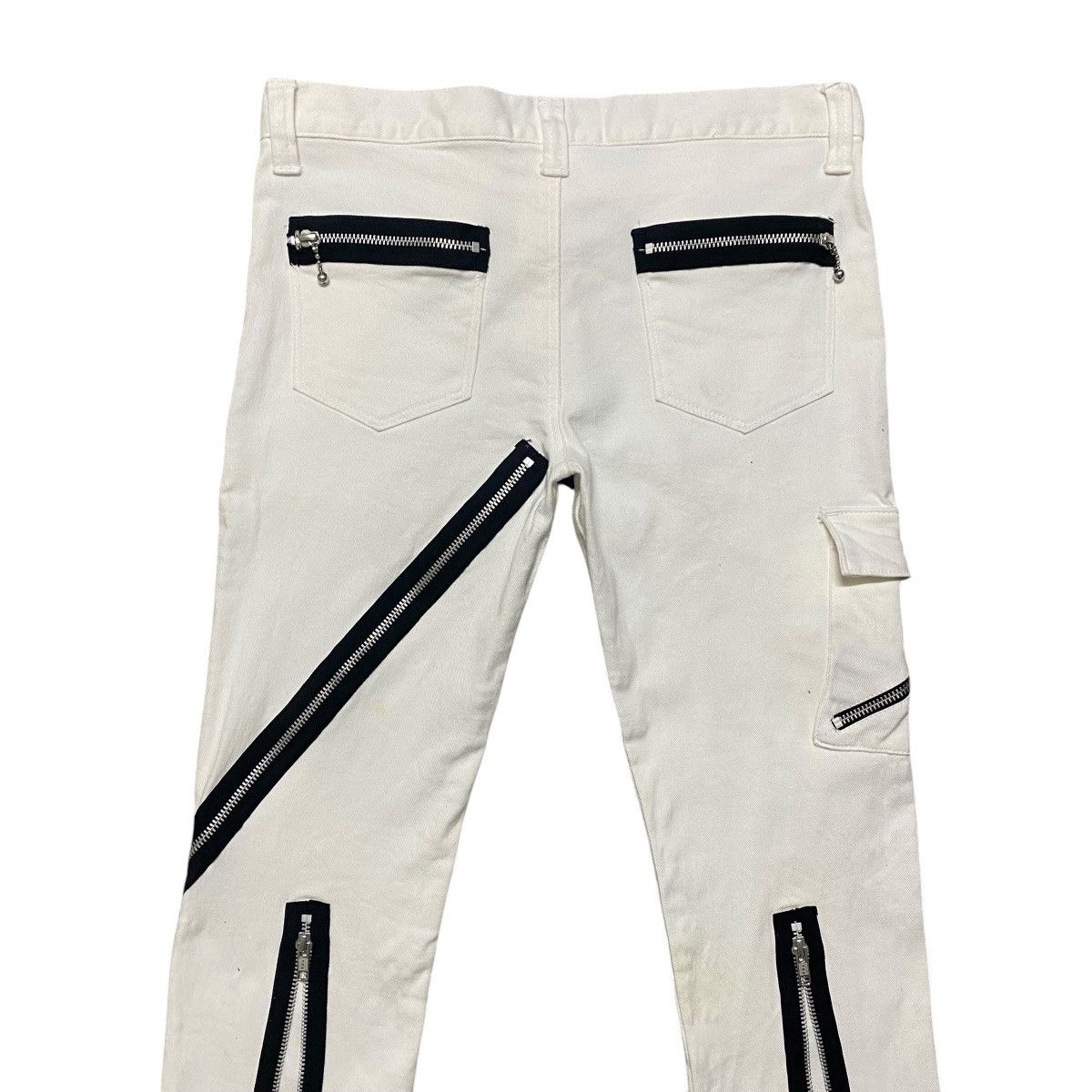 Mari's Rock Anarchy 666 White Denim Zipper Bondage Pants Undercover Size US 32 / EU 48 - 9 Thumbnail