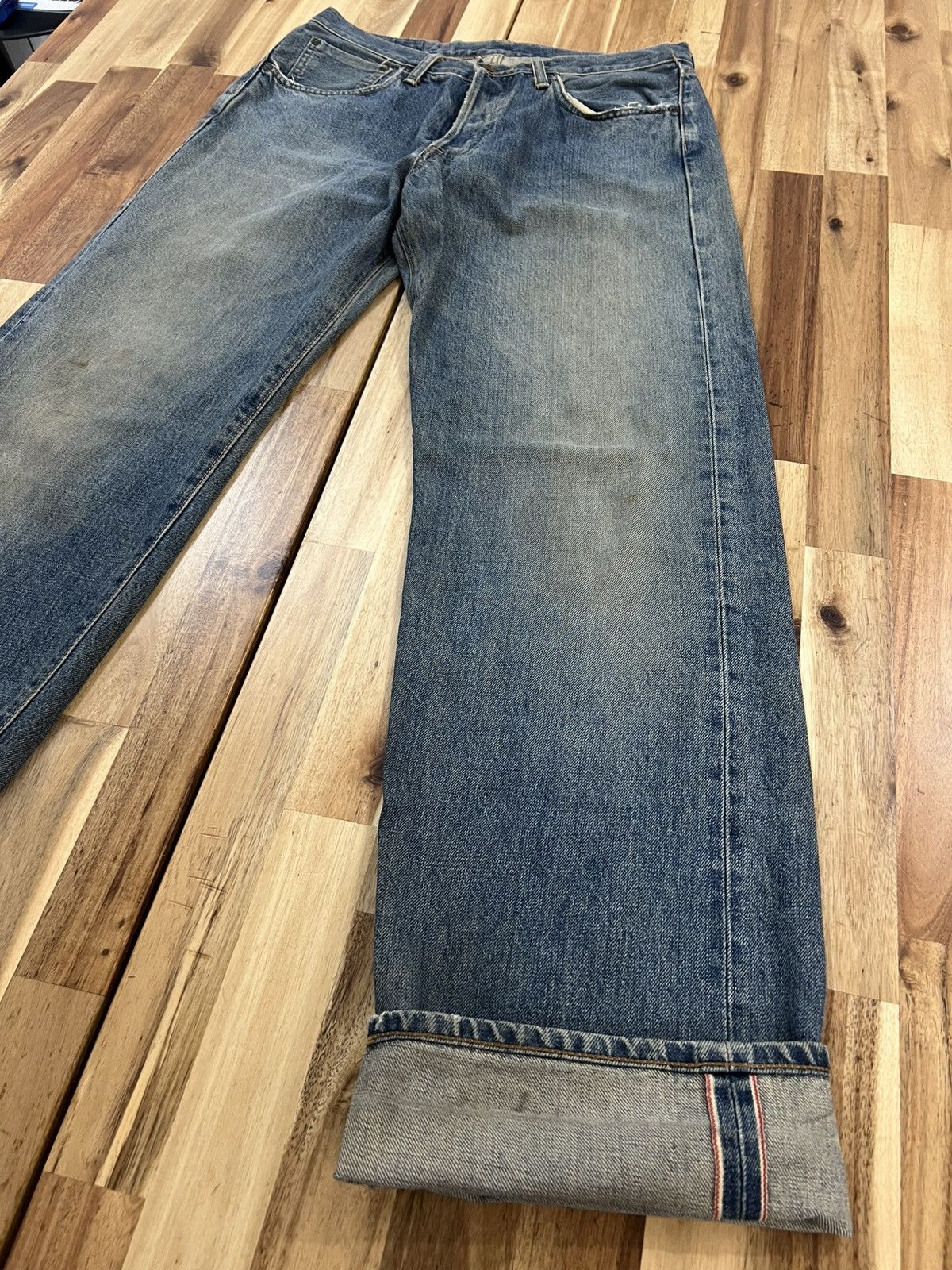 Edwin Vintage Edwin 505X Selvedge TRASHED Denim Jeans Size US 33 - 1 Thumbnail