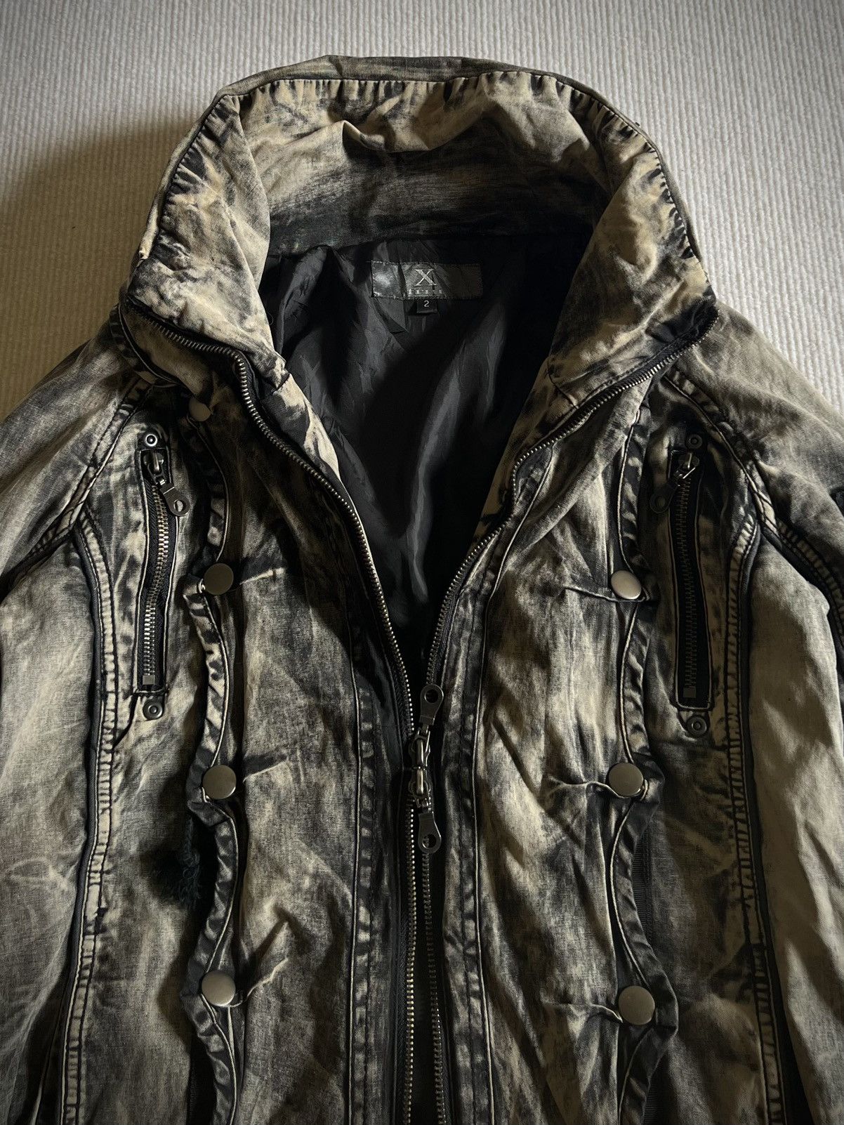 Japanese Brand Xfrm Flame Wash Studded Skeleton Panel Hooded Jacket 2000s Size US M / EU 48-50 / 2 - 6 Thumbnail