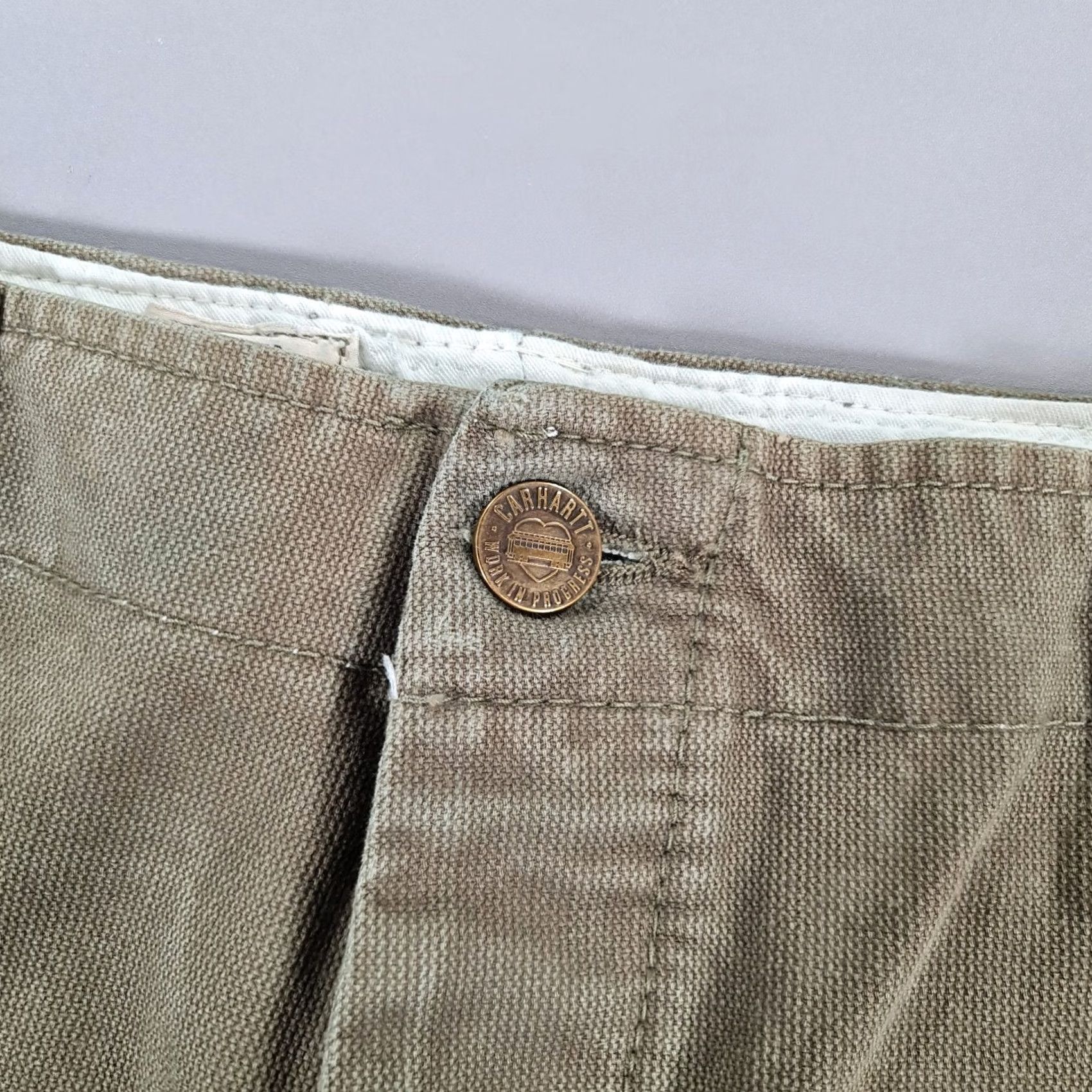 Carhartt Carhartt Mens Trousers Khaki Green W34 L32 Relaxed Straight Workwear Pant Size US 34 / EU 50 - 3 Thumbnail