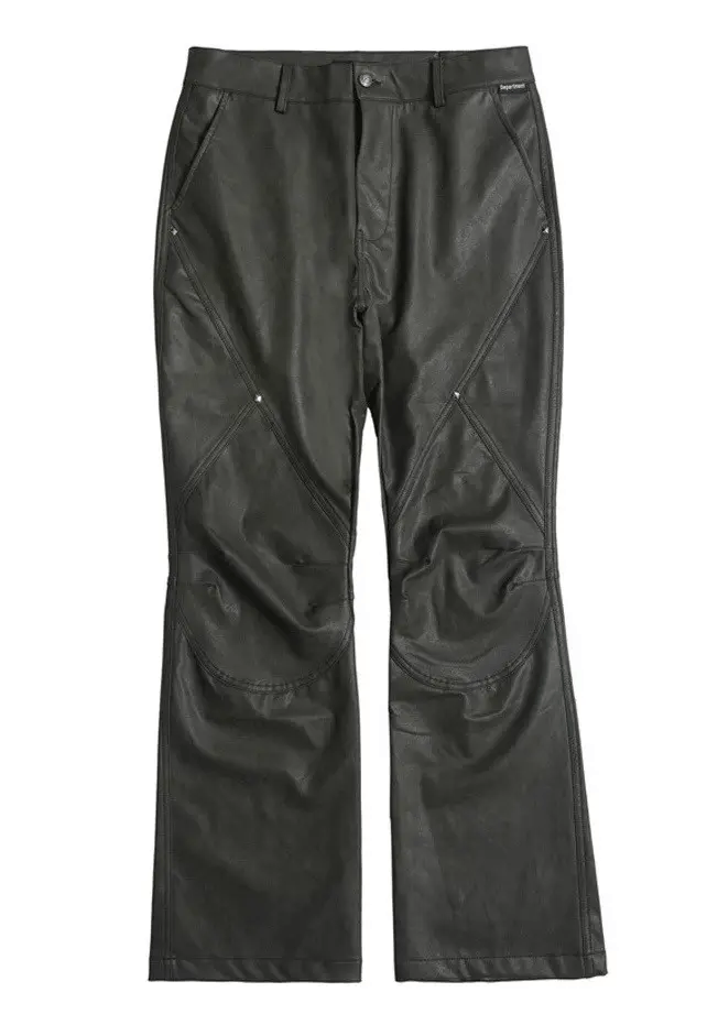 Japanese Brand Avant garde studded pu leather flare pants Size US 34 / EU 50 - 6 Thumbnail