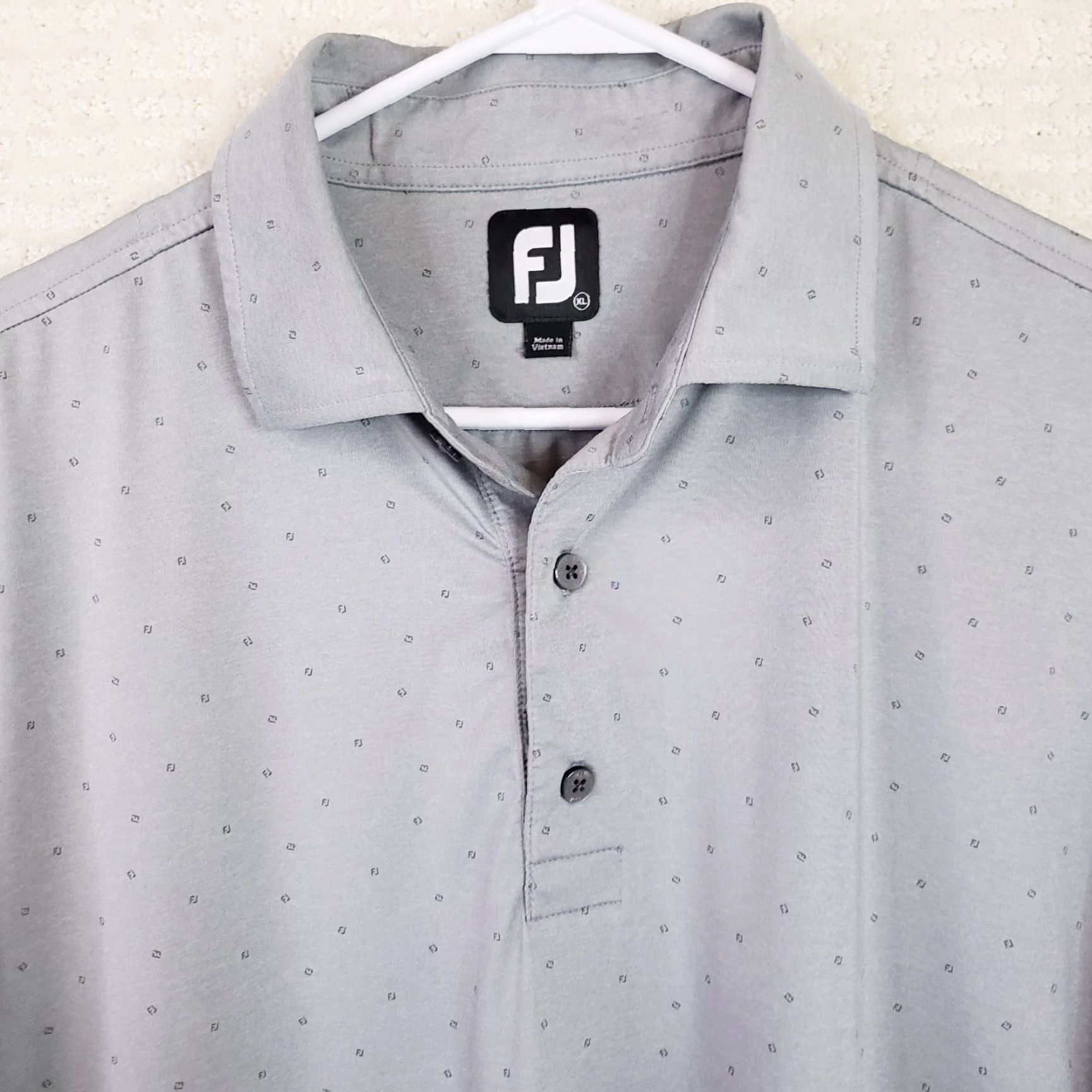 Footjoy FJ Footjoy Polo Shirt Mens XL Gray Black Geometric Dots Short Sleeve Golf Size US XL / EU 56 / 4 - 3 Thumbnail