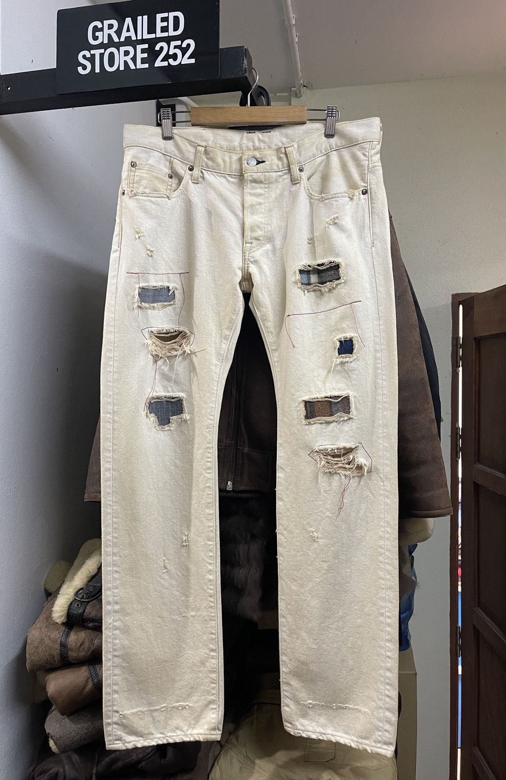 TMT TMT Japan Distressed Dirty Patchwork Pattern Denim Size US 34 / EU 50 - 14 Thumbnail
