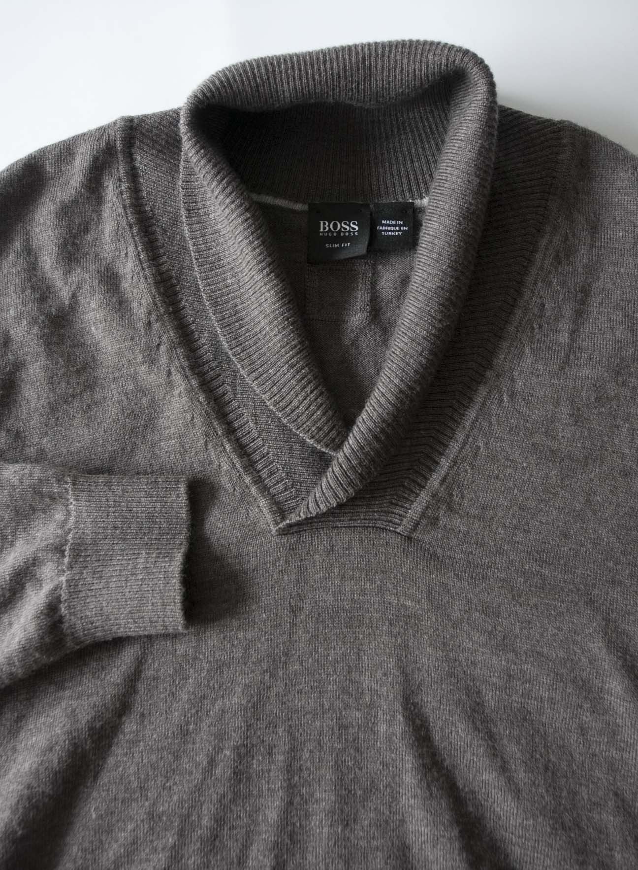 Hugo Boss Hugo Boss Sweater Wool Slim Fit Size M Dark Brown Size US M / EU 48-50 / 2 - 2 Thumbnail