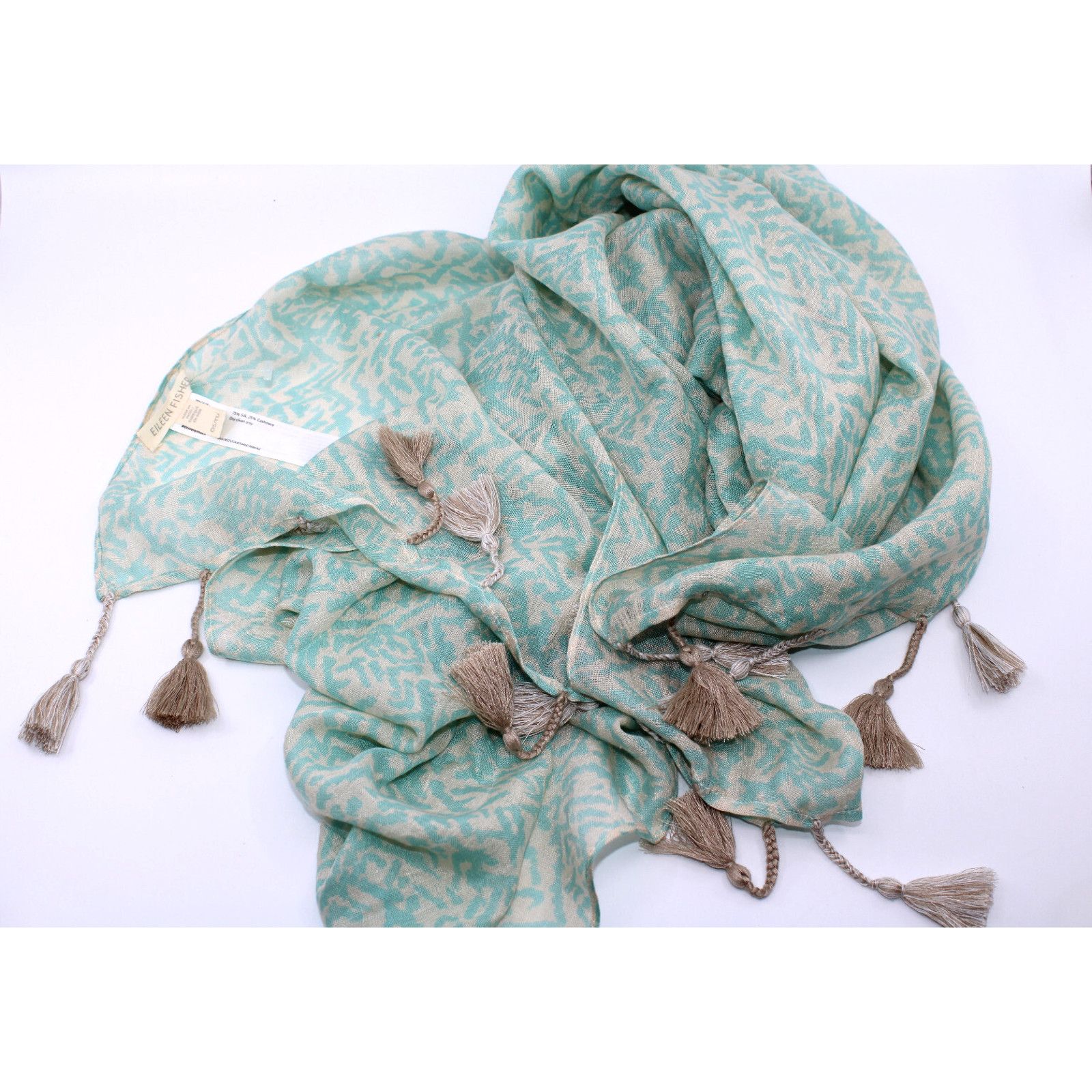 Eileen Fisher EILEEN FISHER Erased Chevron Silk Cashmere Wrap Scarf 84х 21 Size ONE SIZE - 5 Thumbnail