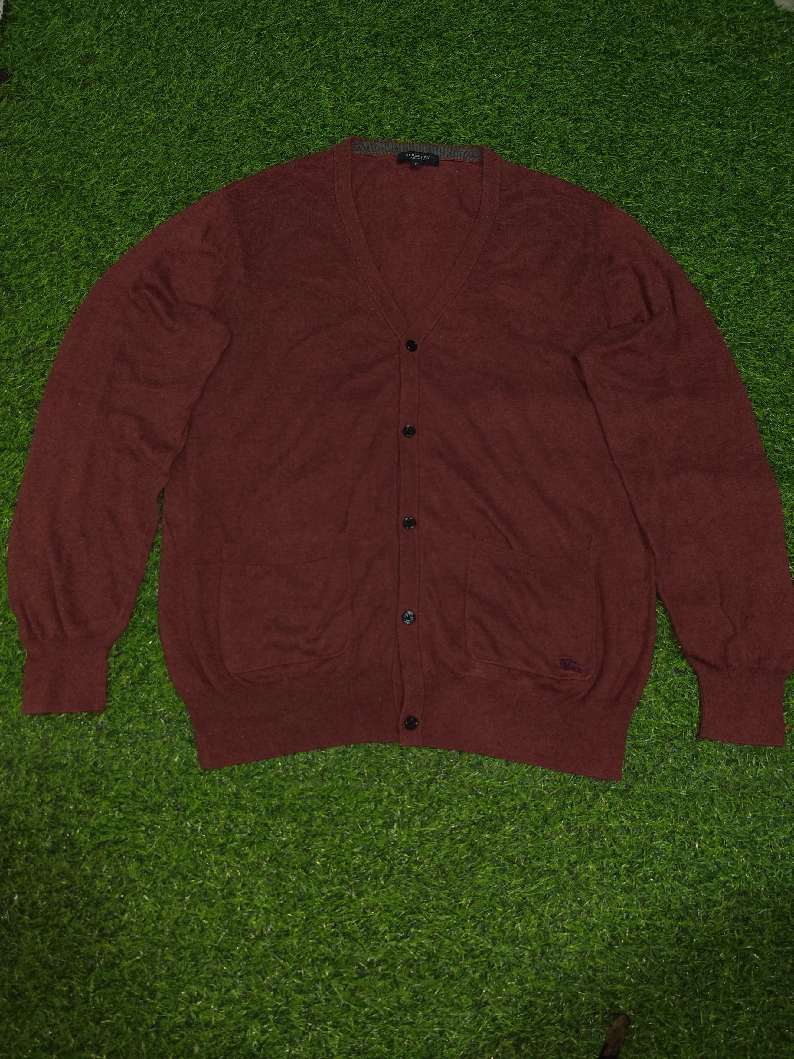 Burberry Burberry London Cardigan Maroon Size US L / EU 52-54 / 3 - 1 Thumbnail