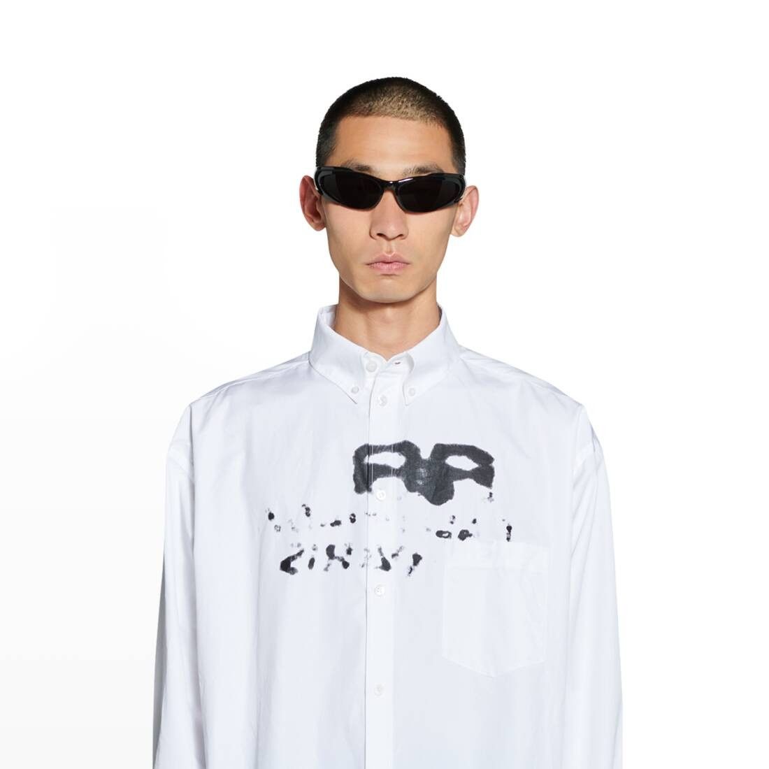 Balenciaga o1la1rc1a0625 Hand-Drawn Bb Icon Long Sleeve Shirt Size US M / EU 48-50 / 2 - 6 Thumbnail