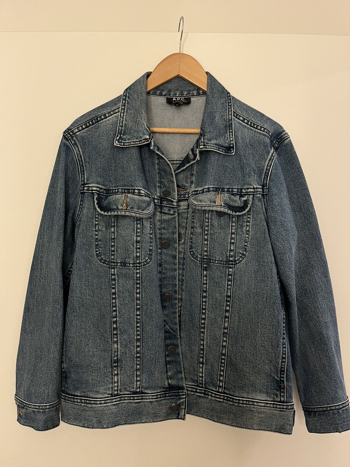 image of A P C Denim Jacket in Blue, Men's (Size Medium)