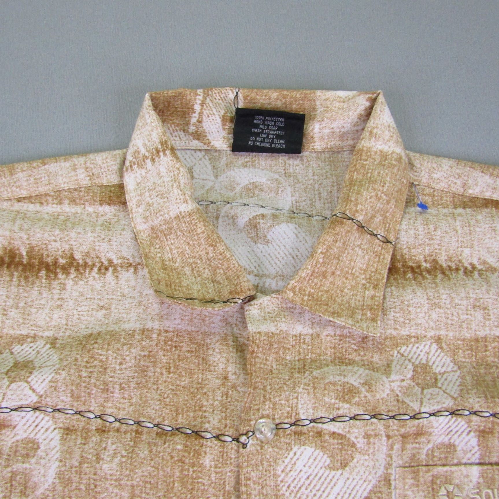 Southpole VINTAGE Southpole Shirt Mens 2XL Brown Button Up Camp Casual Short Sleeve Y2K Size US XXL / EU 58 / 5 - 2 Thumbnail
