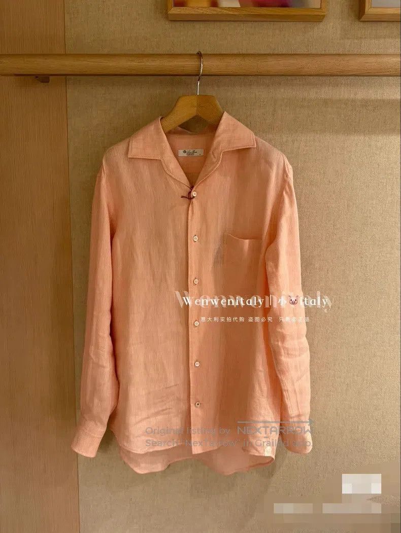 Loro Piana LORO PIANA Light pink linen shirt Size M / US 6-8 / IT 42-44 - 4 Thumbnail