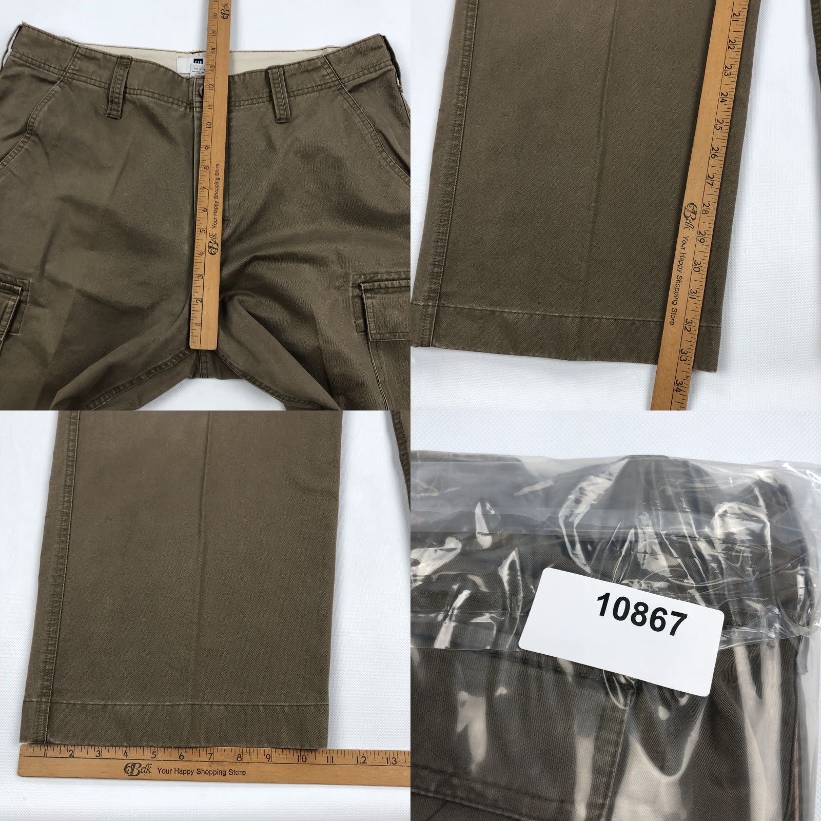 Gap GAP Cargo Pants Men Brown Khaki 38x34 Regular Fit Flat Front Cotton Pants Size US 38 / EU 54 - 8 Thumbnail