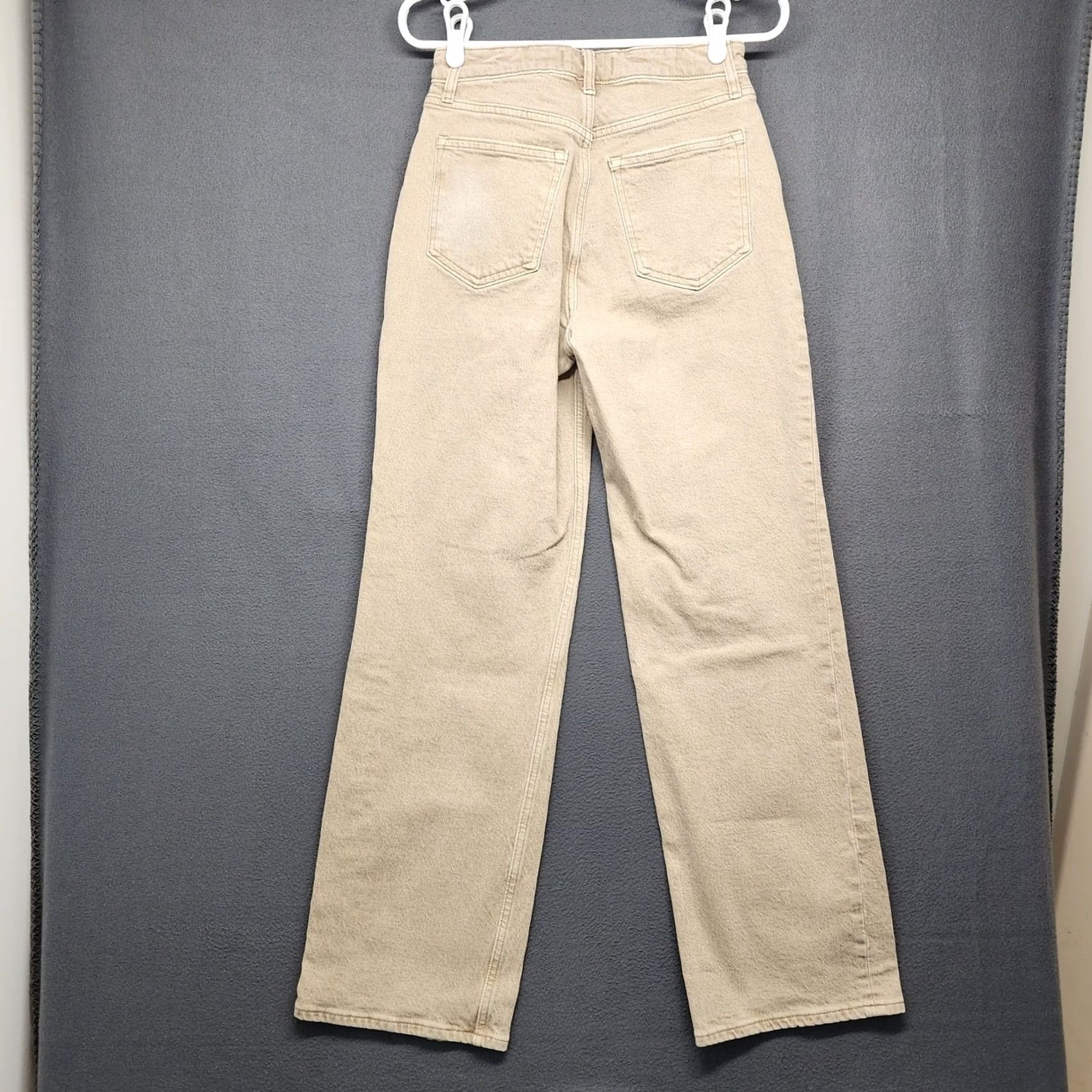 Abercrombie & Fitch Abercrombie 90s Relaxed High Rise Curve Love Jeans 4 Tan Straight Stretch Jeans Women Regular 30in Inseam Cotton Blend 5-Pocket Rise High Size 27" / US 4 / IT 40 - 2 Thumbnail
