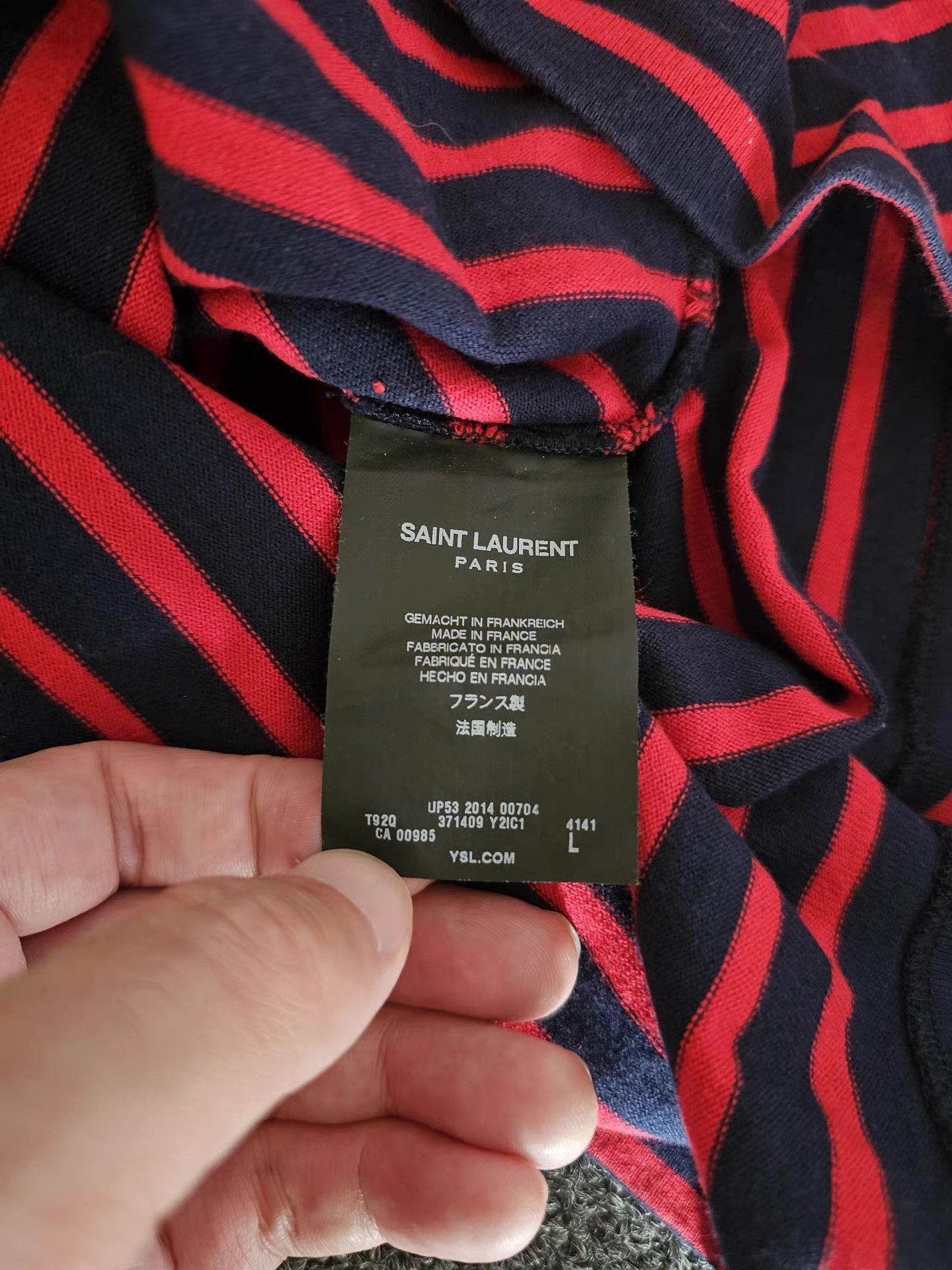 Saint Laurent Paris Saint Laurent striped polo shirt Size US L / EU 52-54 / 3 - 6 Thumbnail