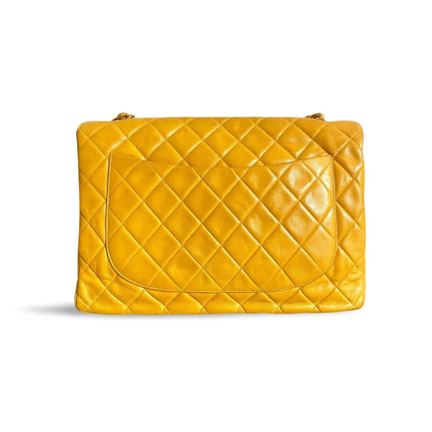 Chanel Vintage Chanel 2.55 bag, large size shoulder bag in yellow Size ONE SIZE - 3 Thumbnail