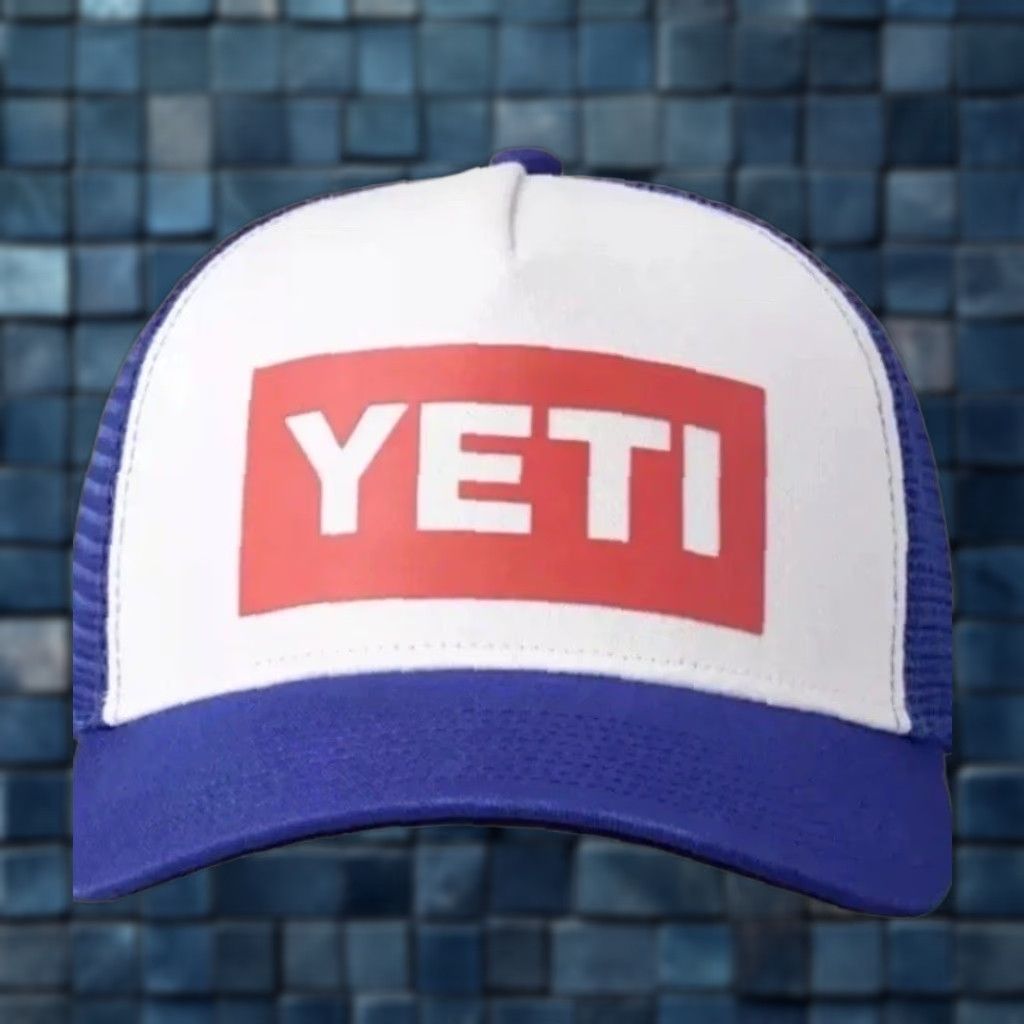 Yeti YETI American LogoBadge Navy/White Classic SnapBack Trucker Hat Unisex Adult One Size Navy White Snap-Back Trucker Hat Size ONE SIZE - 1 Thumbnail