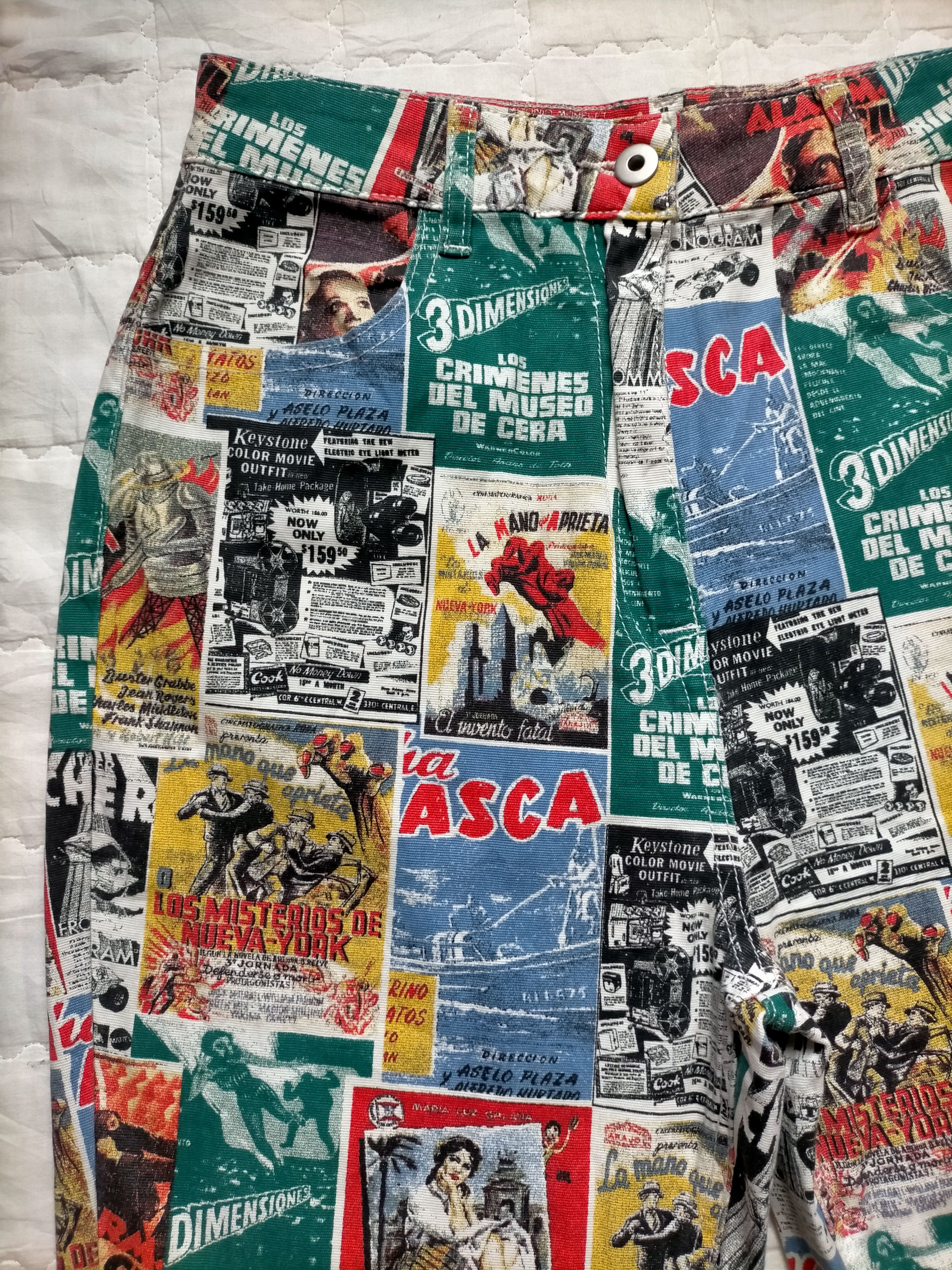 If Six Was Nine 🔥Rare Glassons Flare Full Print Boot cut Pants Size US 29 - 4 Thumbnail