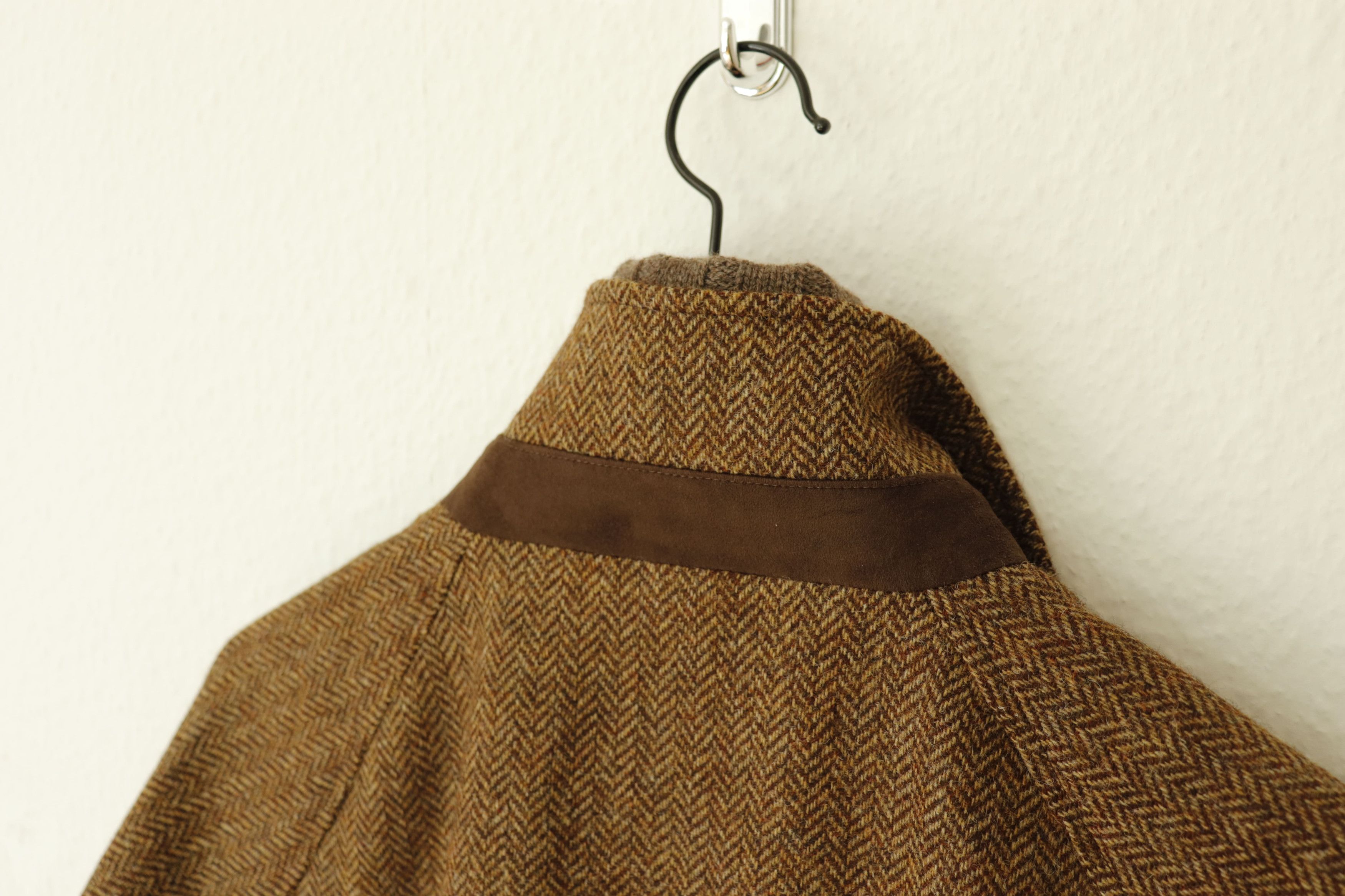 Anglo-Italian Cavour Raglan City Jacket in Herringbone Tweed Size US S / EU 44-46 / 1 - 7 Thumbnail