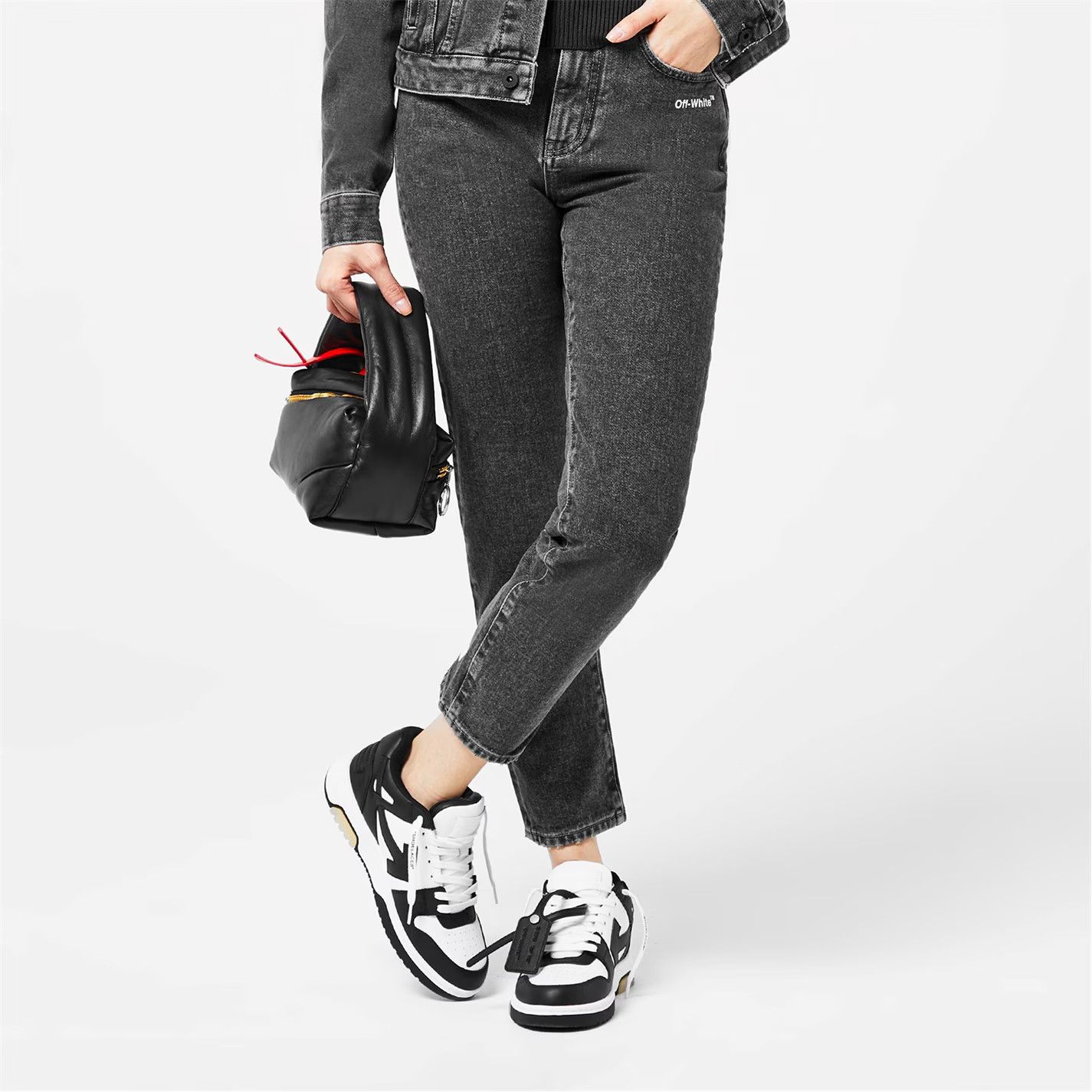 Off-White o1g2r1mq0125 Diagonal Stripe Jeans in Grey & White Size 27" / US 4 / IT 40 - 6 Thumbnail