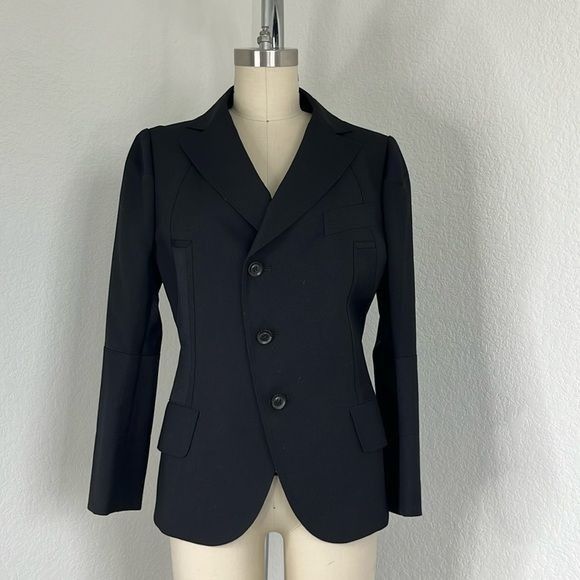 Japanese Brand Shiro Sakai Wool Asymetric Placket Tailored Mixed Media Japa Size M / US 6-8 / IT 42-44 - 1 Thumbnail