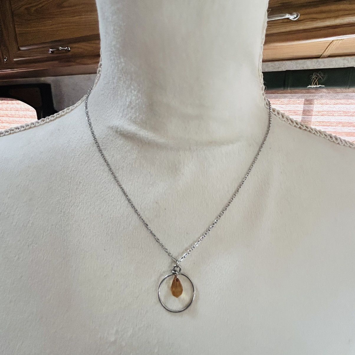 Vintage Handcrafted faceted citrine topaz glass crystal necklace Size ONE SIZE - 2 Thumbnail