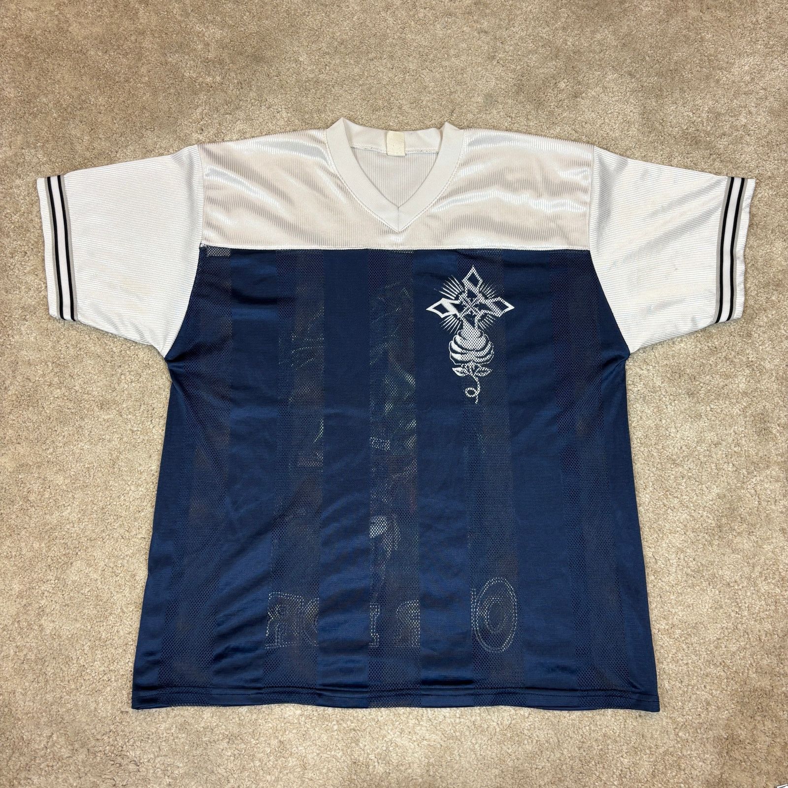 Vintage Vintage Jesus Christ Our Lord Jersey Top Men's Large Y2K Size US L / EU 52-54 / 3 - 3 Thumbnail