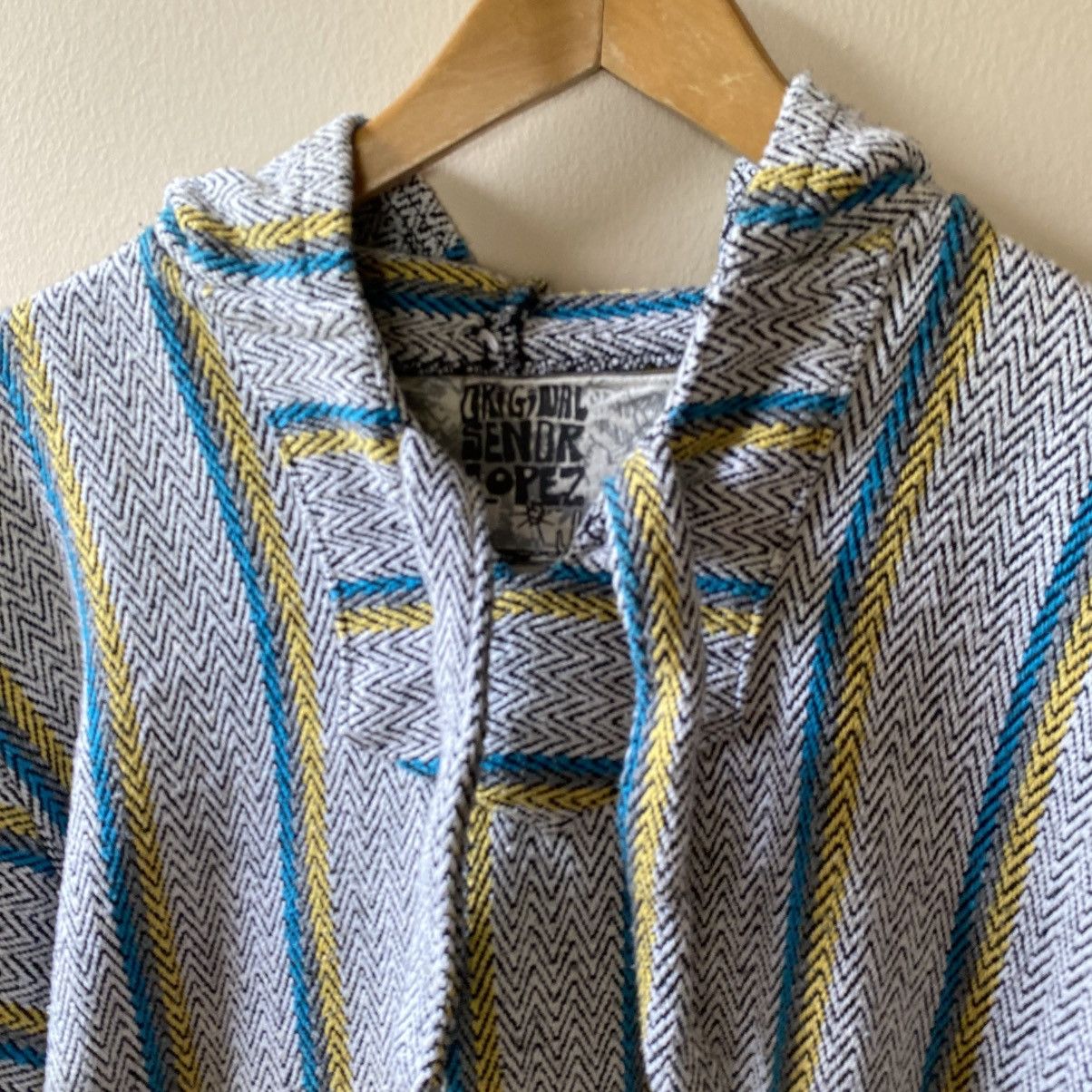 Vintage White Striped Baja Hoodie Pullover Size US L / EU 52-54 / 3 - 3 Thumbnail