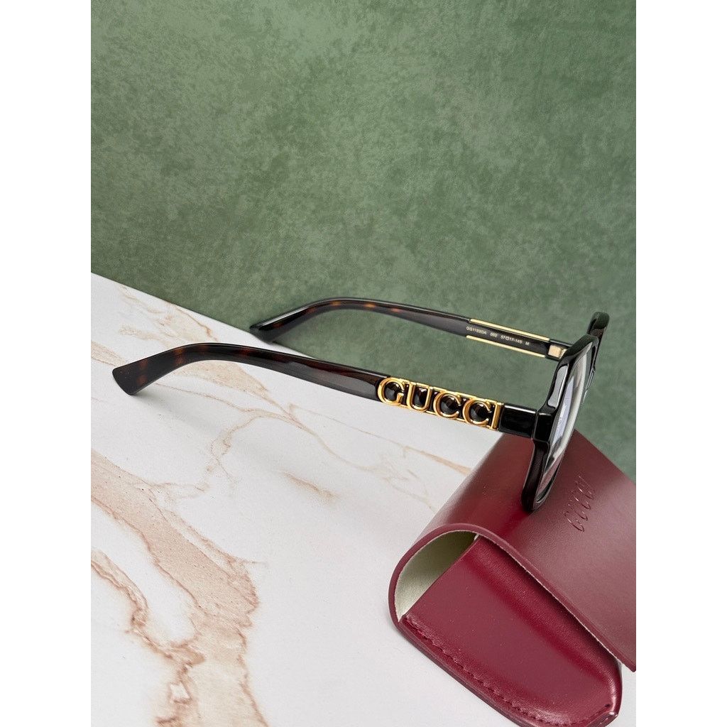 Gucci NEW Gucci GG1193OA Havana Brown Gold Logo Eyeglasses Frames Size ONE SIZE - 5 Thumbnail