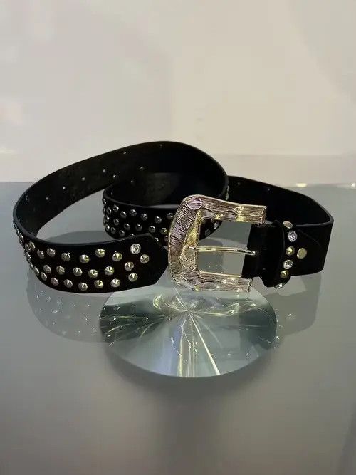 Japanese Brand × Vintage Rhinestone Gold Buckle Belt Size ONE SIZE - 2 Thumbnail
