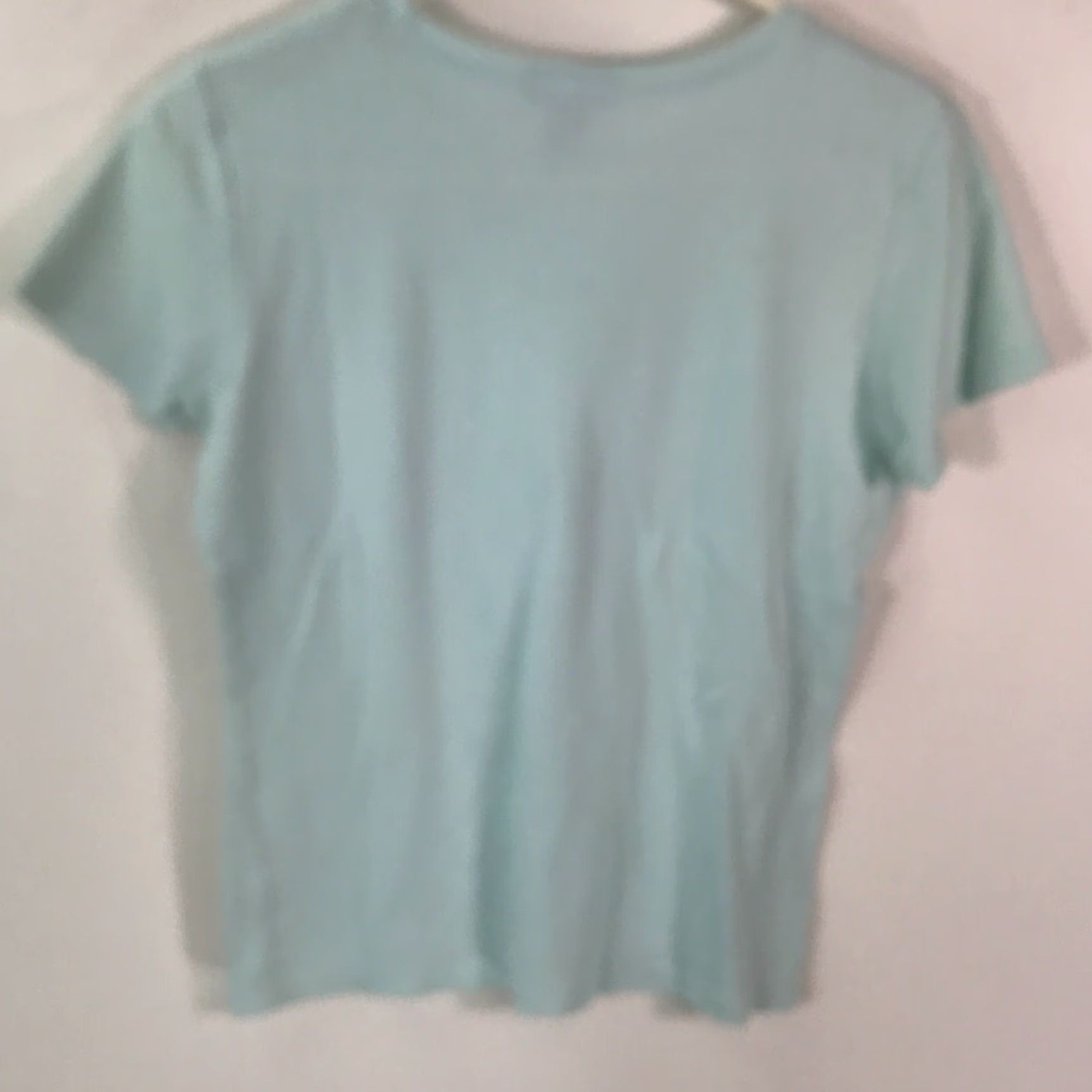 Ann Taylor VINTAGE? No. Ann Taylor Shirt Womens Short Sleeve Pullover Sky Blue T Shirt Top M Blue 100% Cotton Casual Classic 21 in 19 in Mens? Wait. Size M / US 6-8 / IT 42-44 - 2 Thumbnail