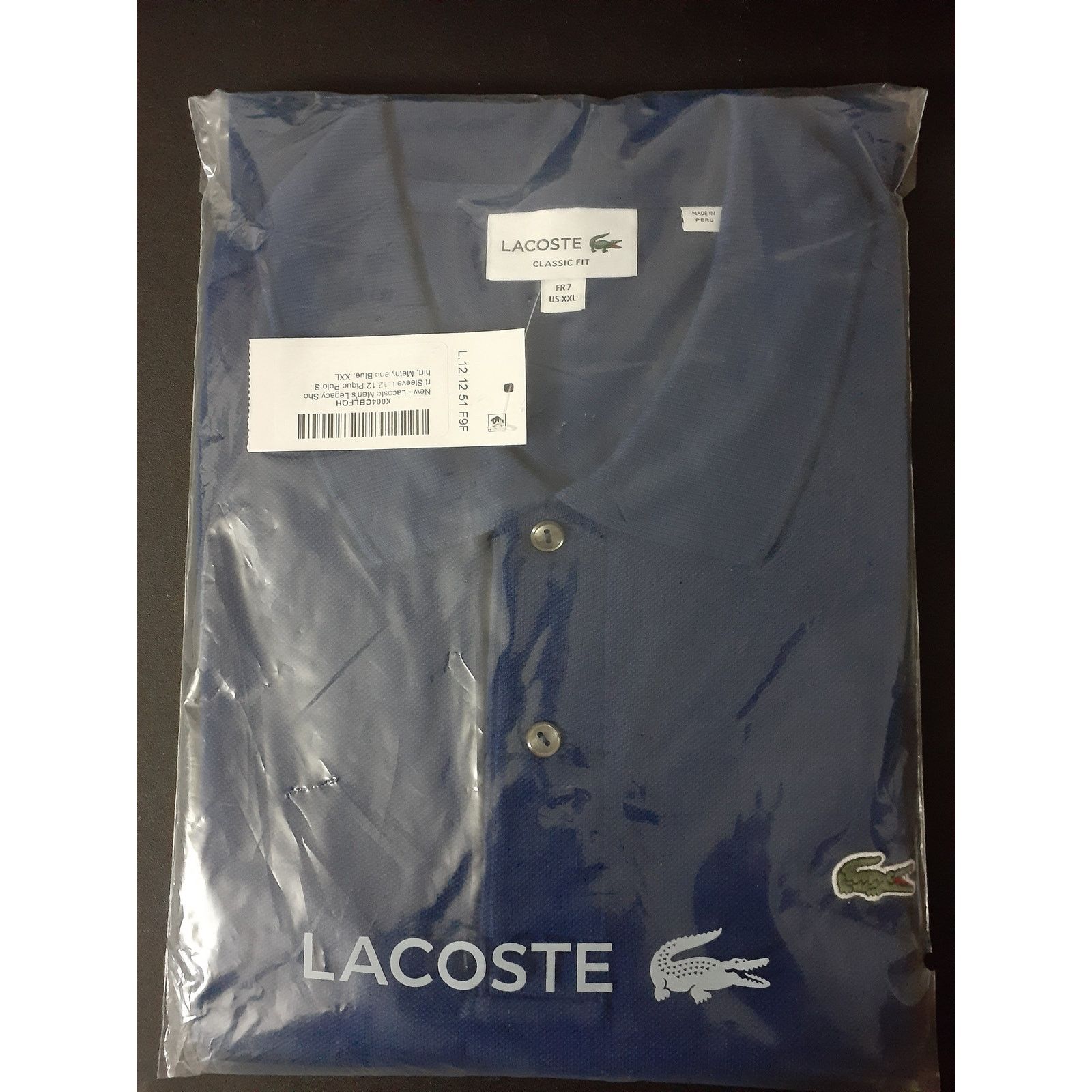 Lacoste Lacoste Men's Legacy Short L.12.12 Pique Polo Shirt Blue 2XL Size US XXL / EU 58 / 5 - 2 Thumbnail