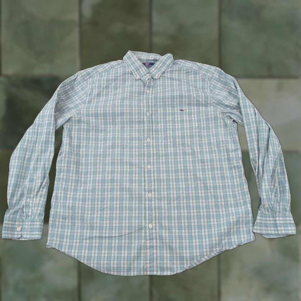 Vineyard Vines Vineyard Vines Mens XL Blue Plaid Classic Fit Button-Up Shirt Size US XL / EU 56 / 4 - 1 Thumbnail