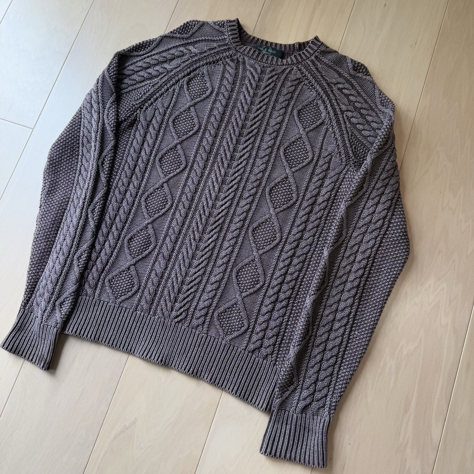 Rag & Bone Rag & Bone Dexter Aran Cable Knit Sweater Small Mauve Size S / US 4 / IT 40 - 9 Thumbnail