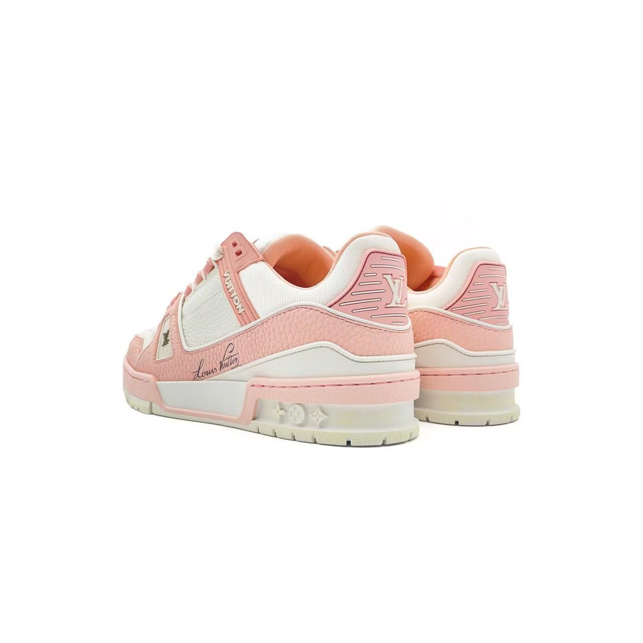 Louis Vuitton Louis Vuitton Pink & White Trainer Sneakers Size US 4 / IT 34 - 4 Thumbnail