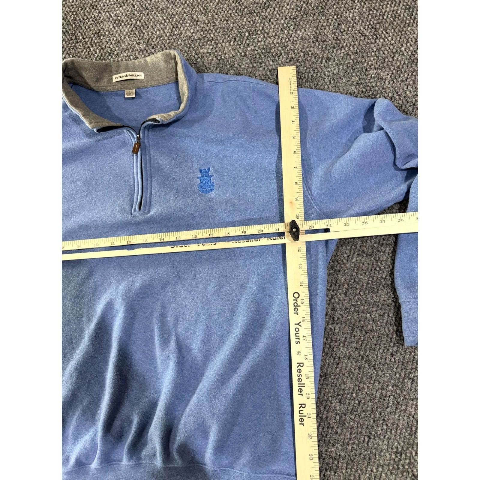 Peter Millar Peter Millar Sweater Mens Large Blue Mock Neck 1/4 Zip Pullover Size US L / EU 52-54 / 3 - 3 Thumbnail