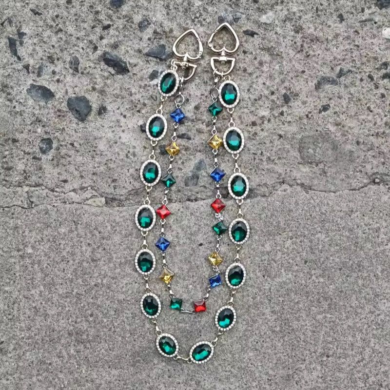 Jewelry retro agate colourful pants chain Size ONE SIZE - 1 Thumbnail