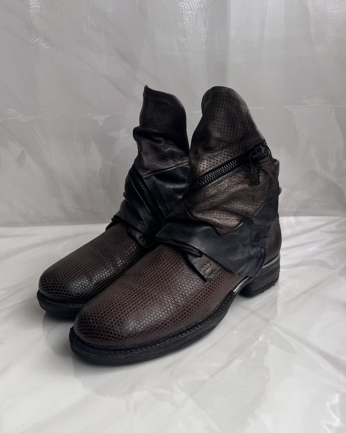 A.S.98 As 98 Airstep Zipper Boho Biker brown distressed boot Size US 8 / IT 38 - 3 Thumbnail