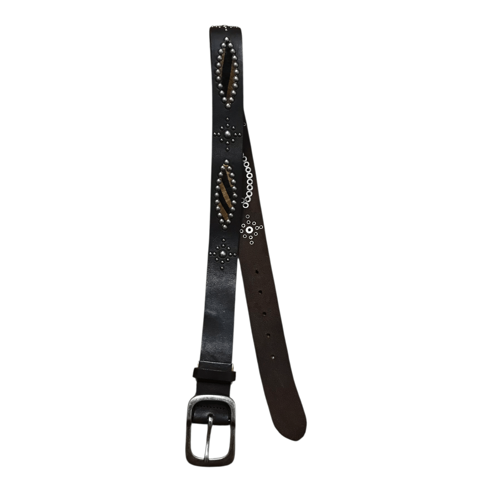 If Six Was Nine Other Studded Fur Leather Belt Size ONE SIZE - 2 Thumbnail