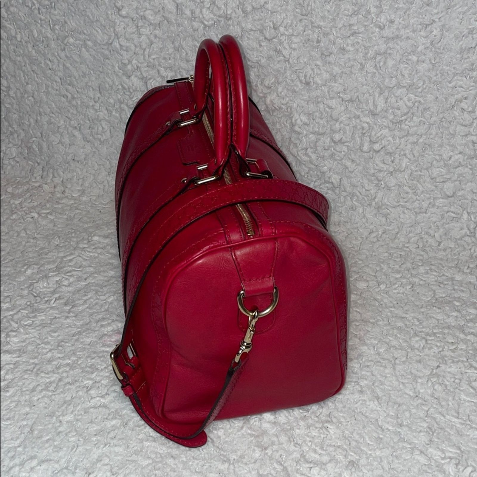 Gucci Gucci Micro Guccissima Red Leather Boston Bag 247205 Size ONE SIZE - 5 Thumbnail
